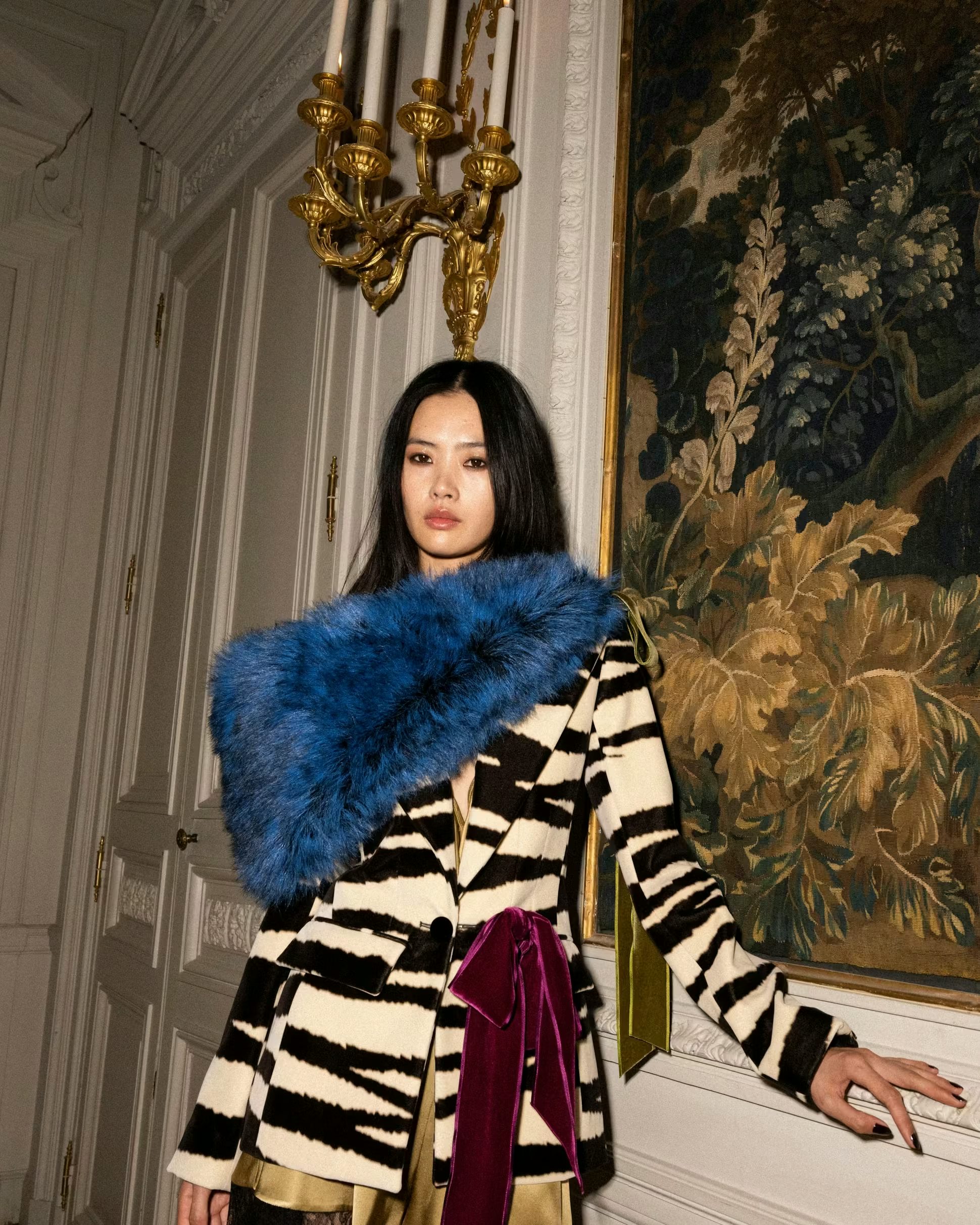 Model at backstage show FW25