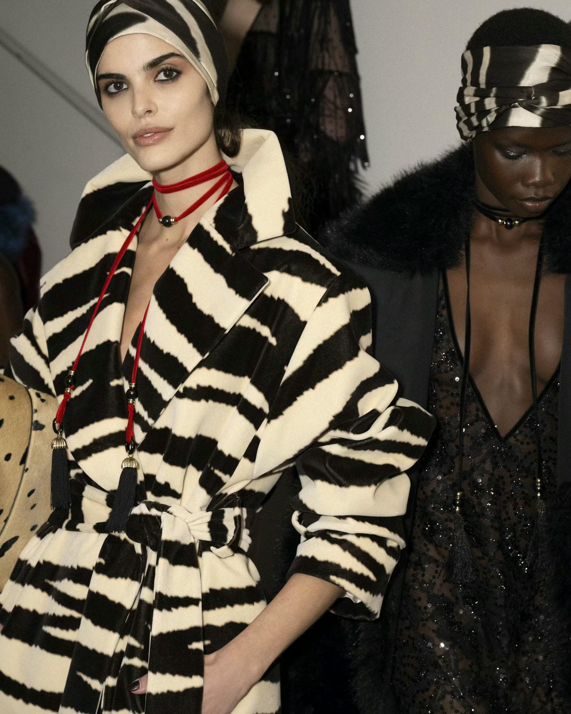 Models posing backstage at the Fall Winter 2025 show