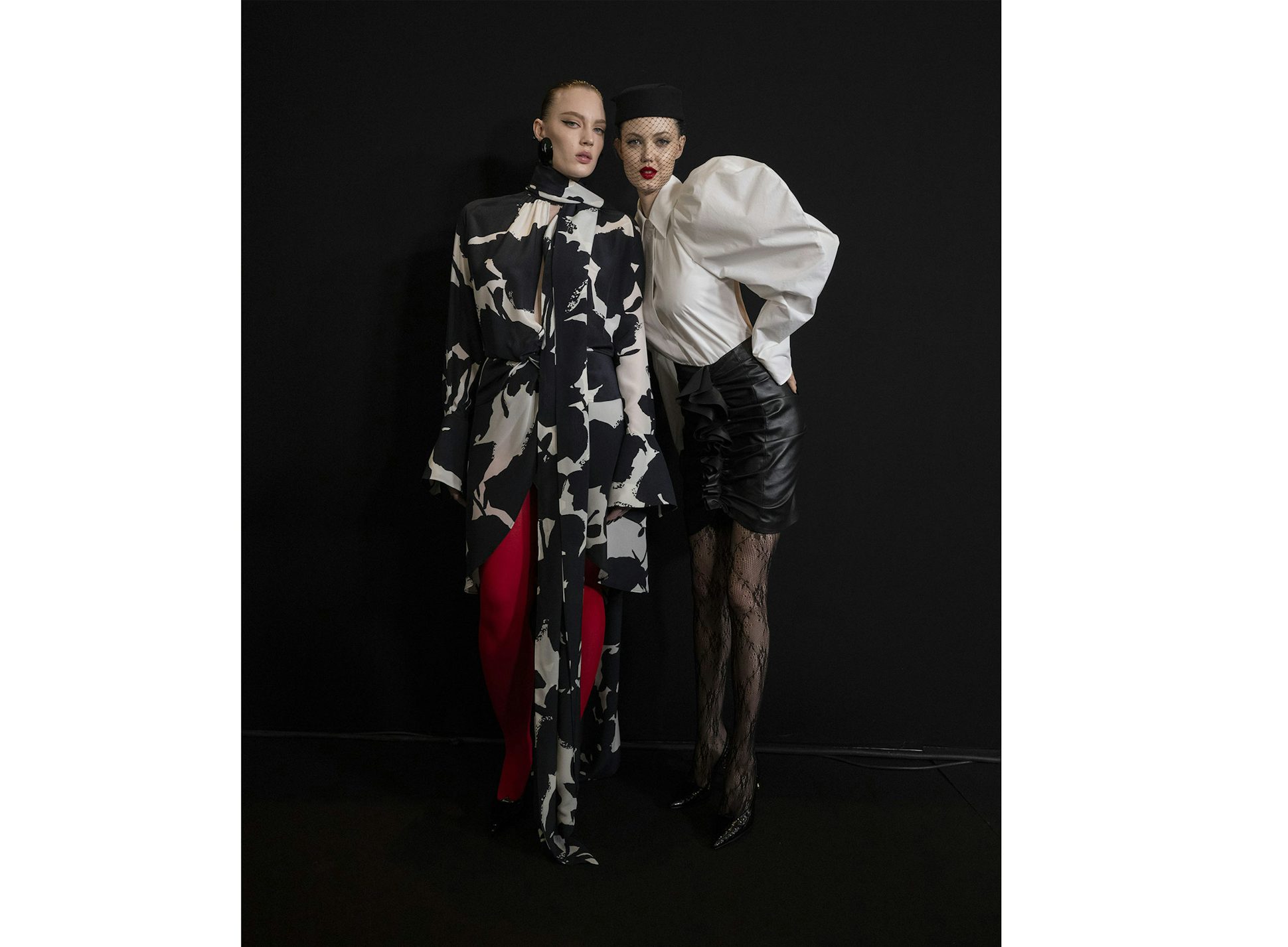 Models backstage at the Nina Ricci Fall/Winter 2024 show