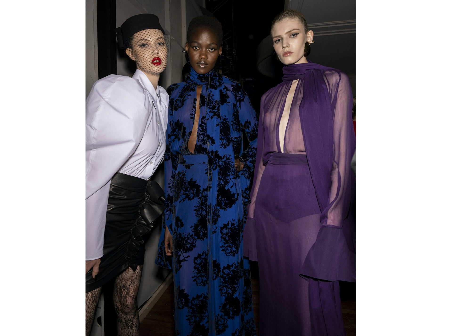 Models backstage at the Nina Ricci Fall/Winter 2024 show