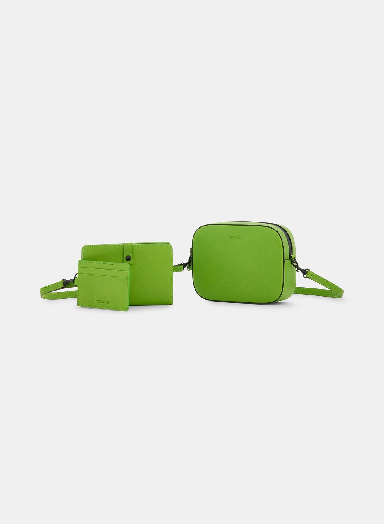 Green Leather Camera Bag with Shoulder Strap - Nina Ricci