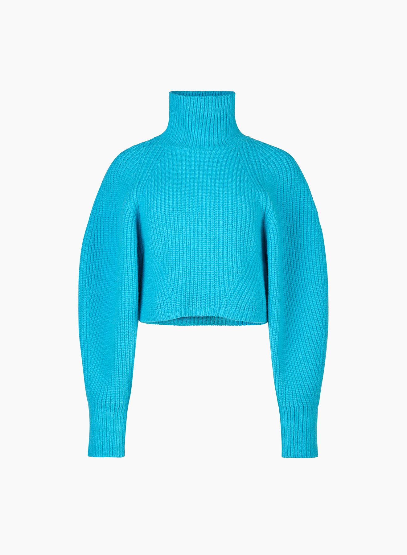 Big Ribbed Cropped Sweater Blue - Nina Ricci 