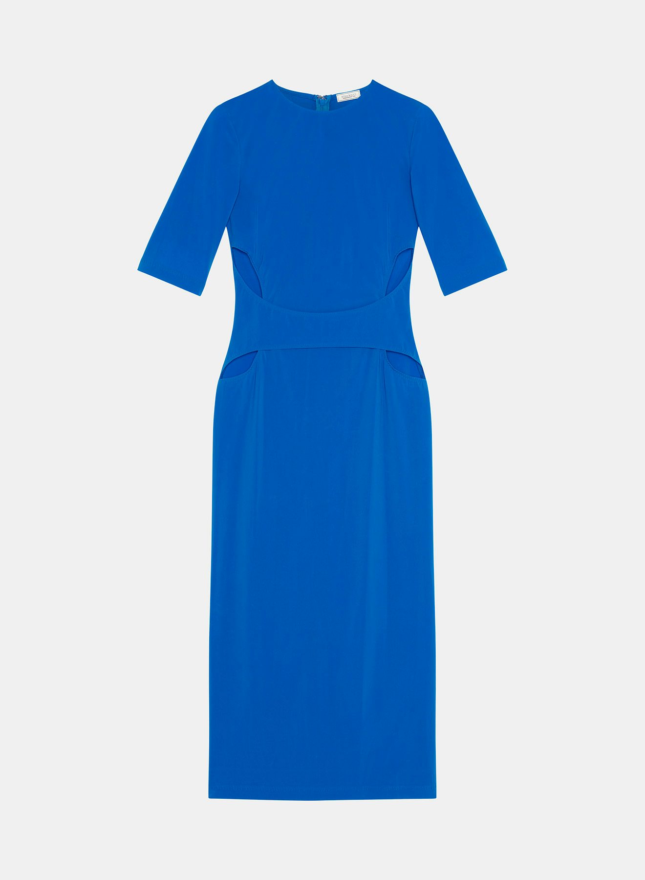 Robe Bleue avec Découpes sur les Hanches en Néoprène Léger - Nina Ricci