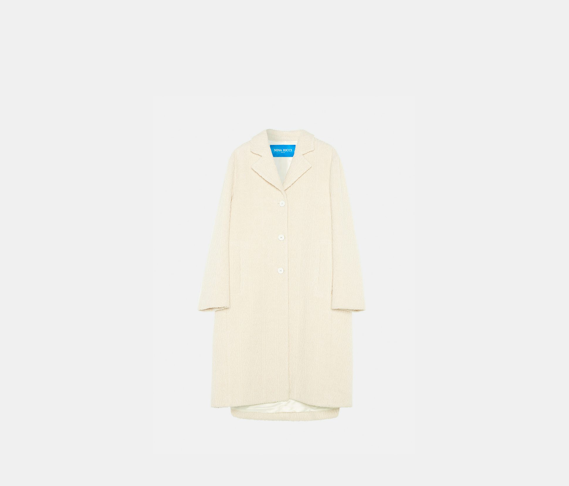 Manteau cocon en jacquard jersey beige - Nina Ricci