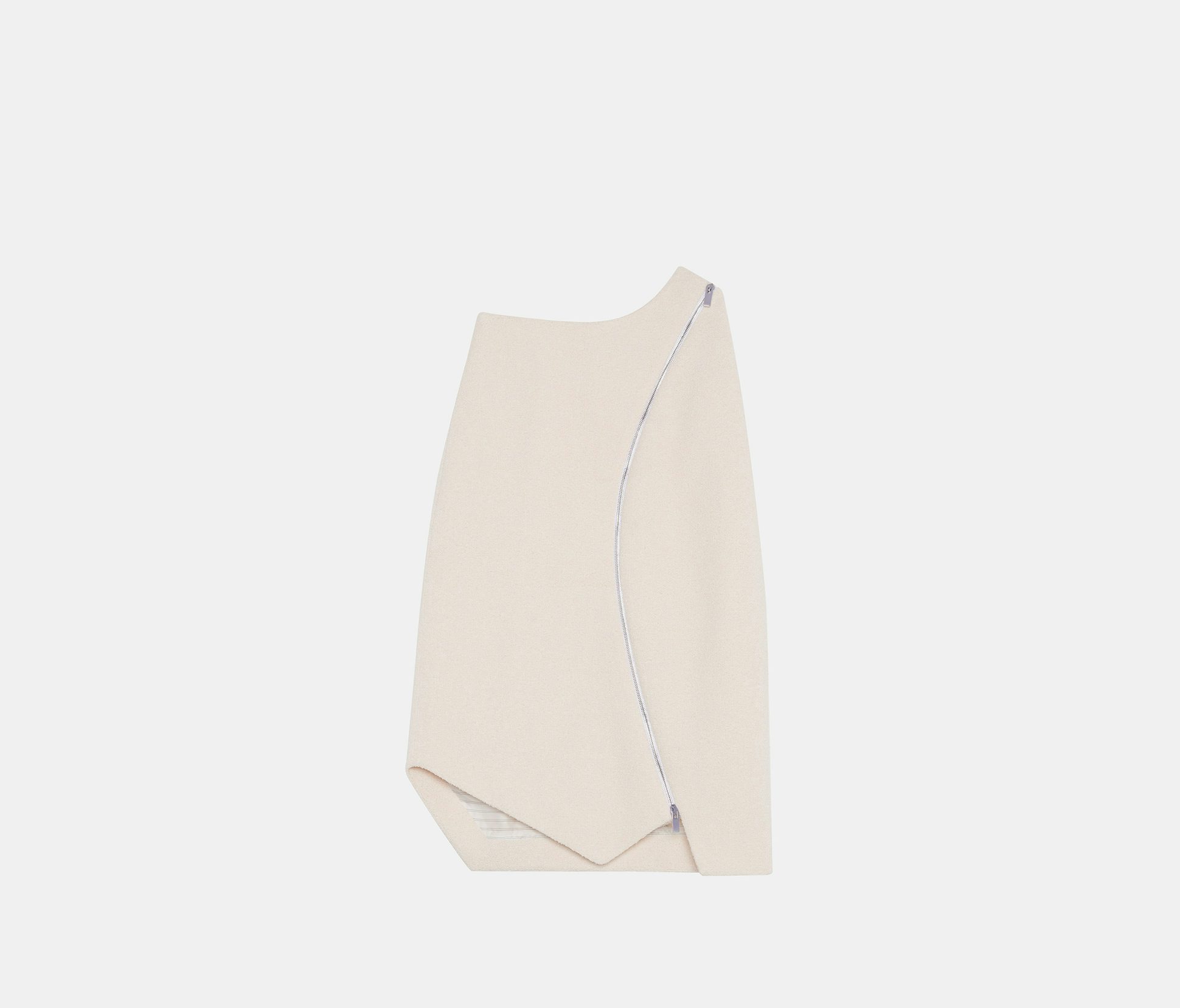 Falda Midi con Cremallera Curva