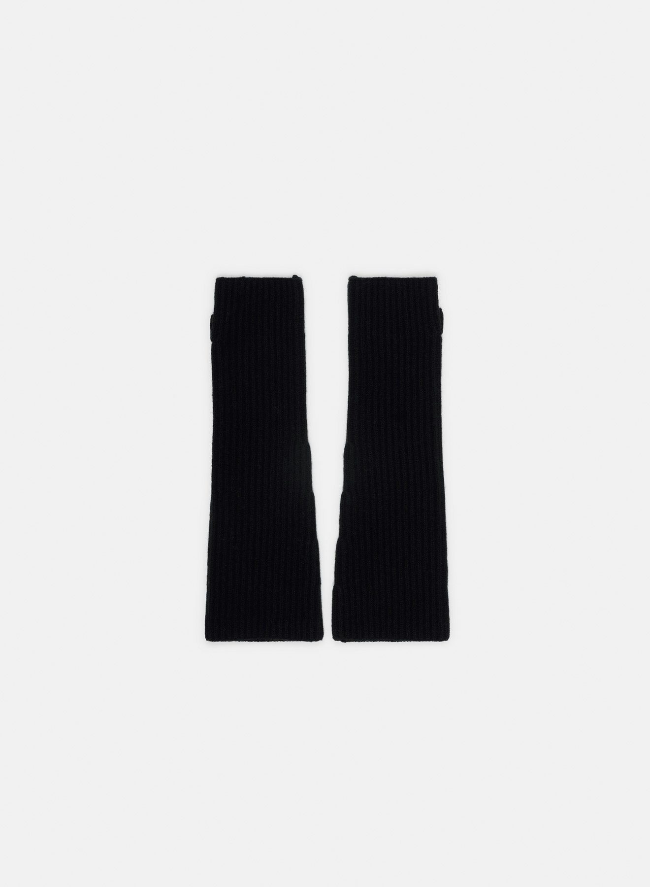 Mitaines en laine côtelée noir - Nina Ricci