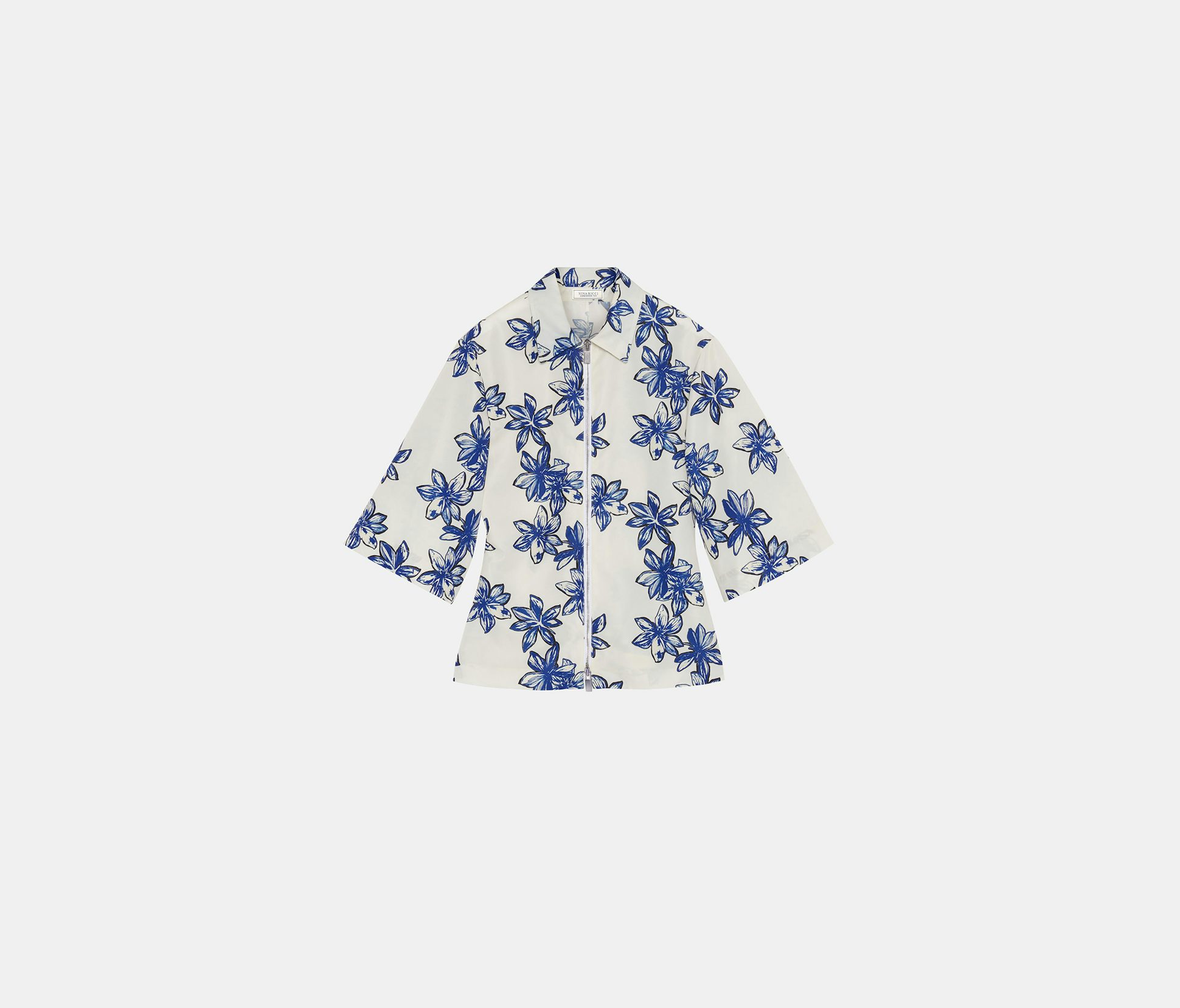 Prenda superior con cremallera con estampado de flor de loto