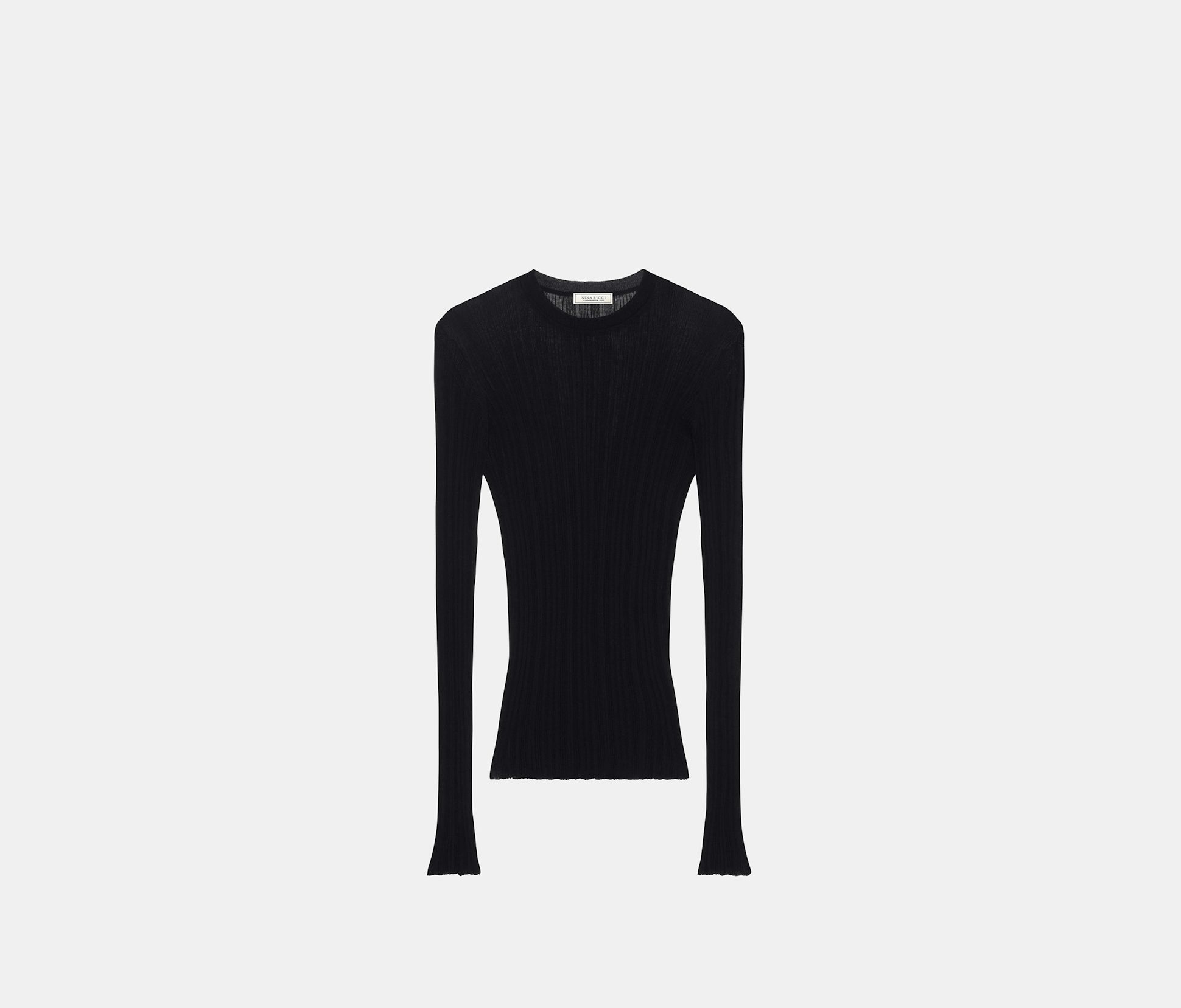 Jersey de cuello redondo cerrado de punto fino