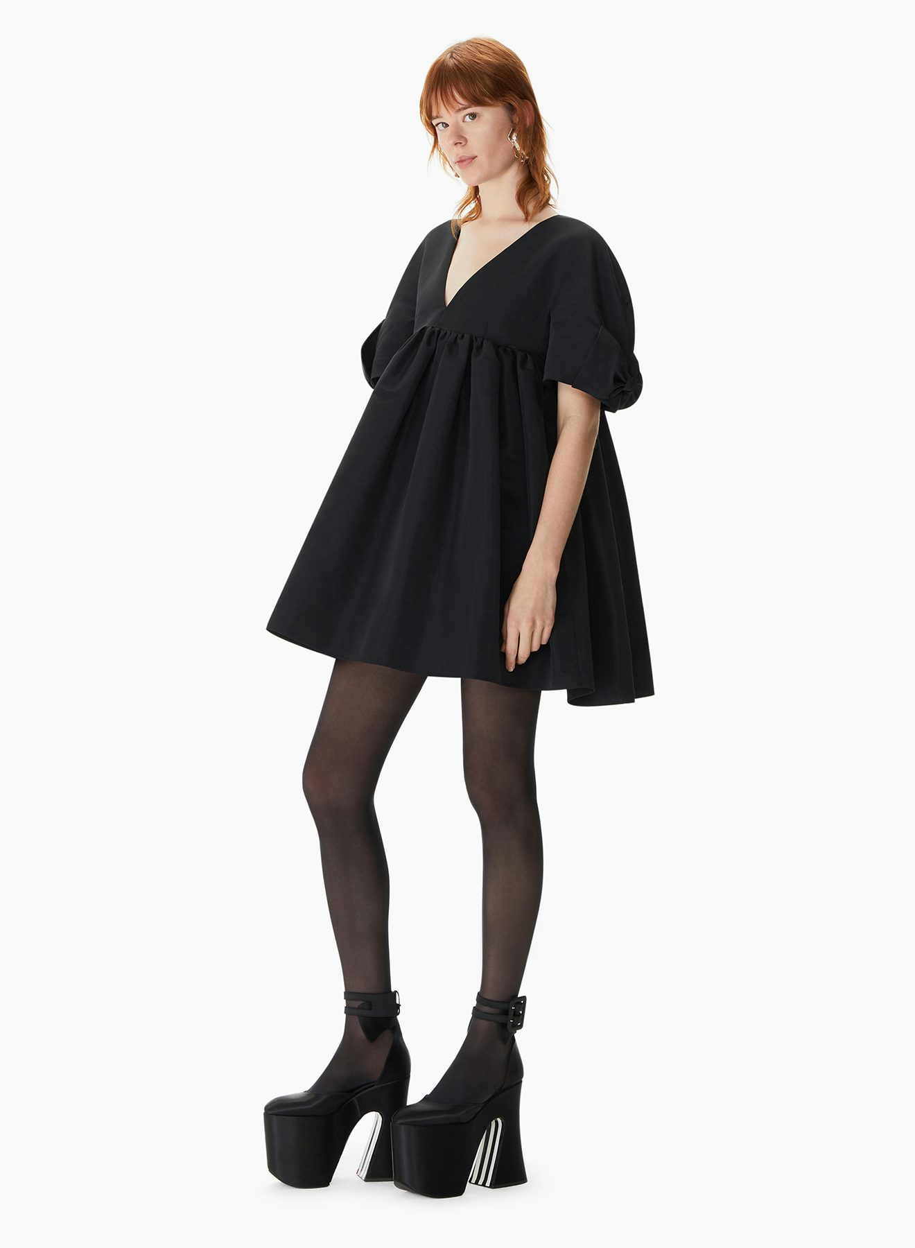 Mini Taffeta Babydoll Dress Black - Nina Ricci
