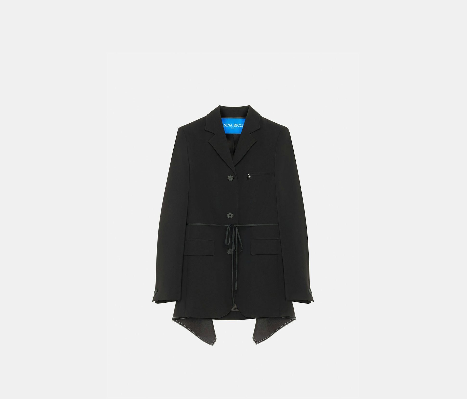 Veste en gabardine recyclée avec tissu technique noire - Nina Ricci
