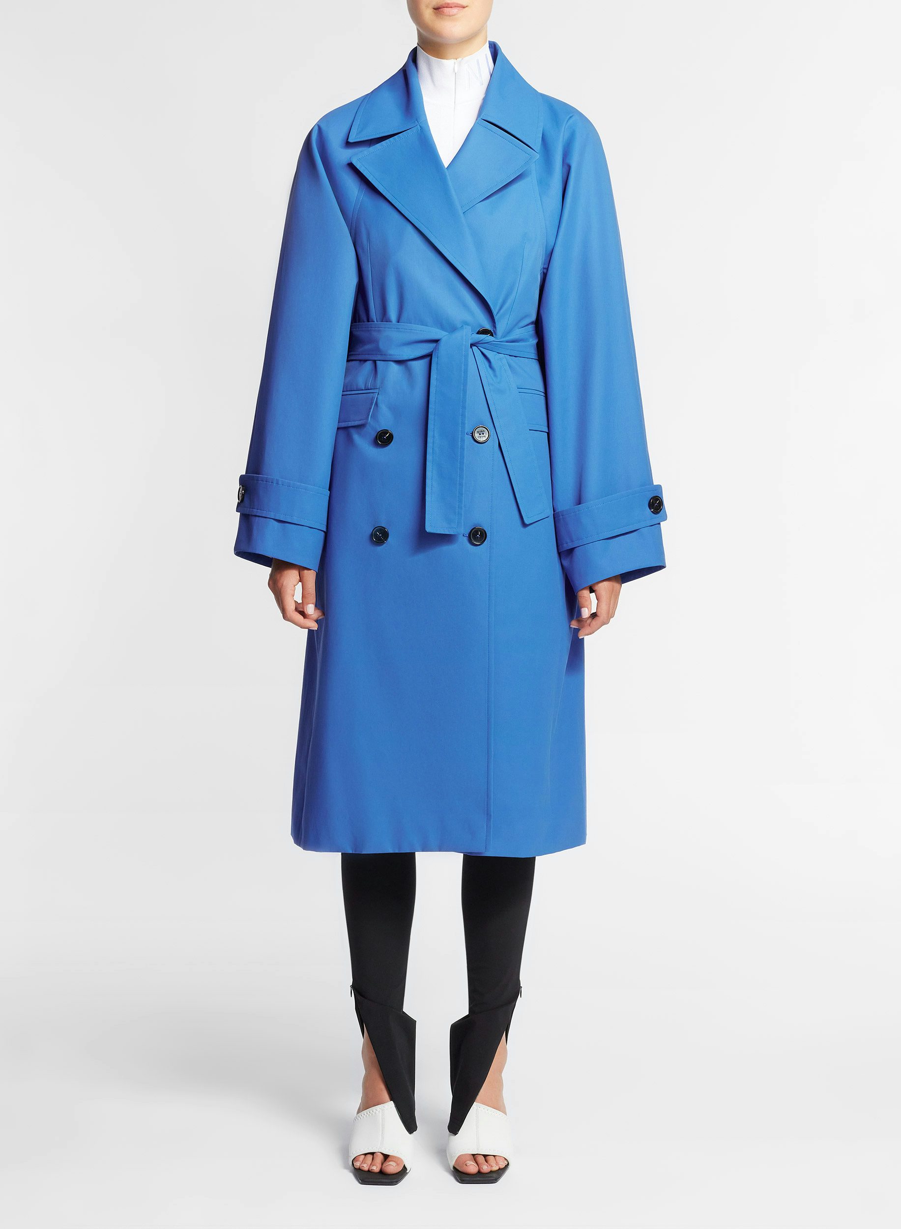 Trench de Gabardina de Algodón Azul Royal - Nina Ricci