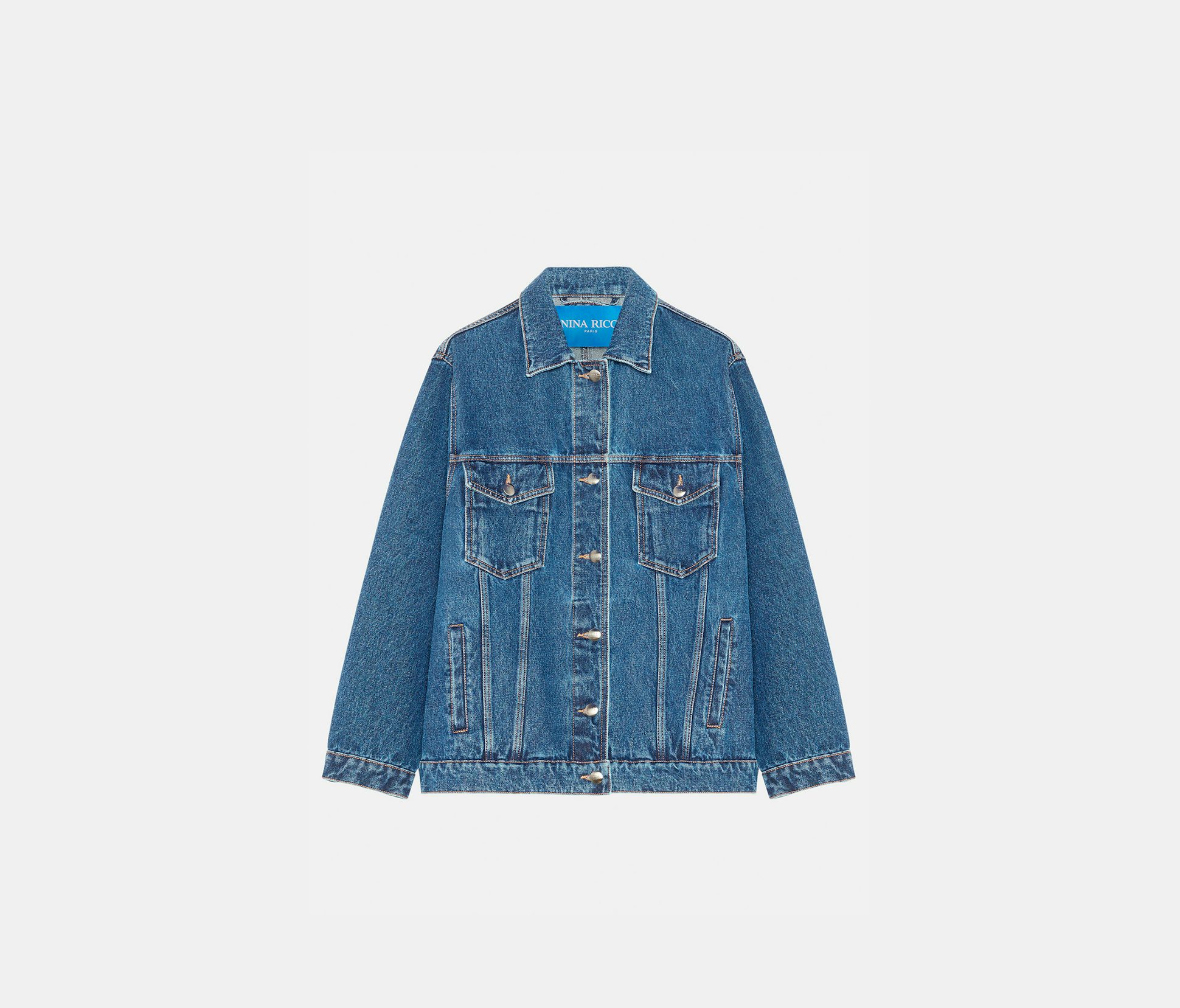 Cotton denim cocoon jacket dark blue - Nina Ricci