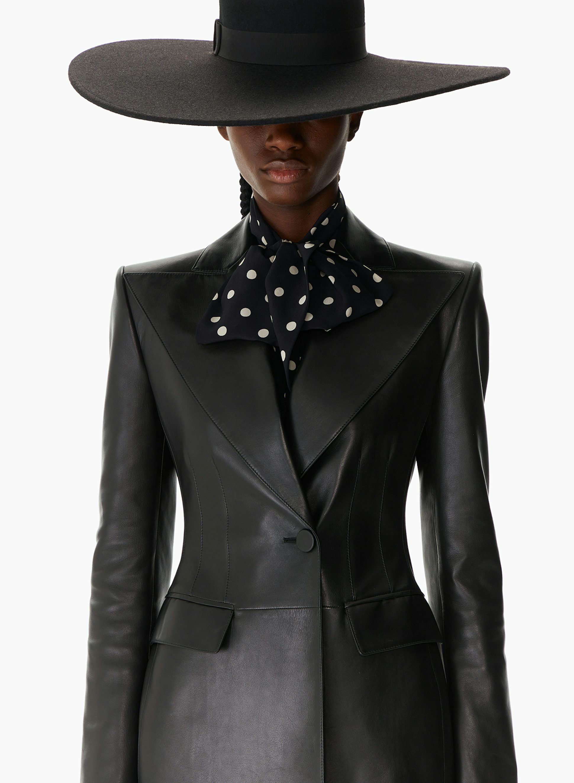 Veste Cintrée En Cuir Noire - Nina Ricci