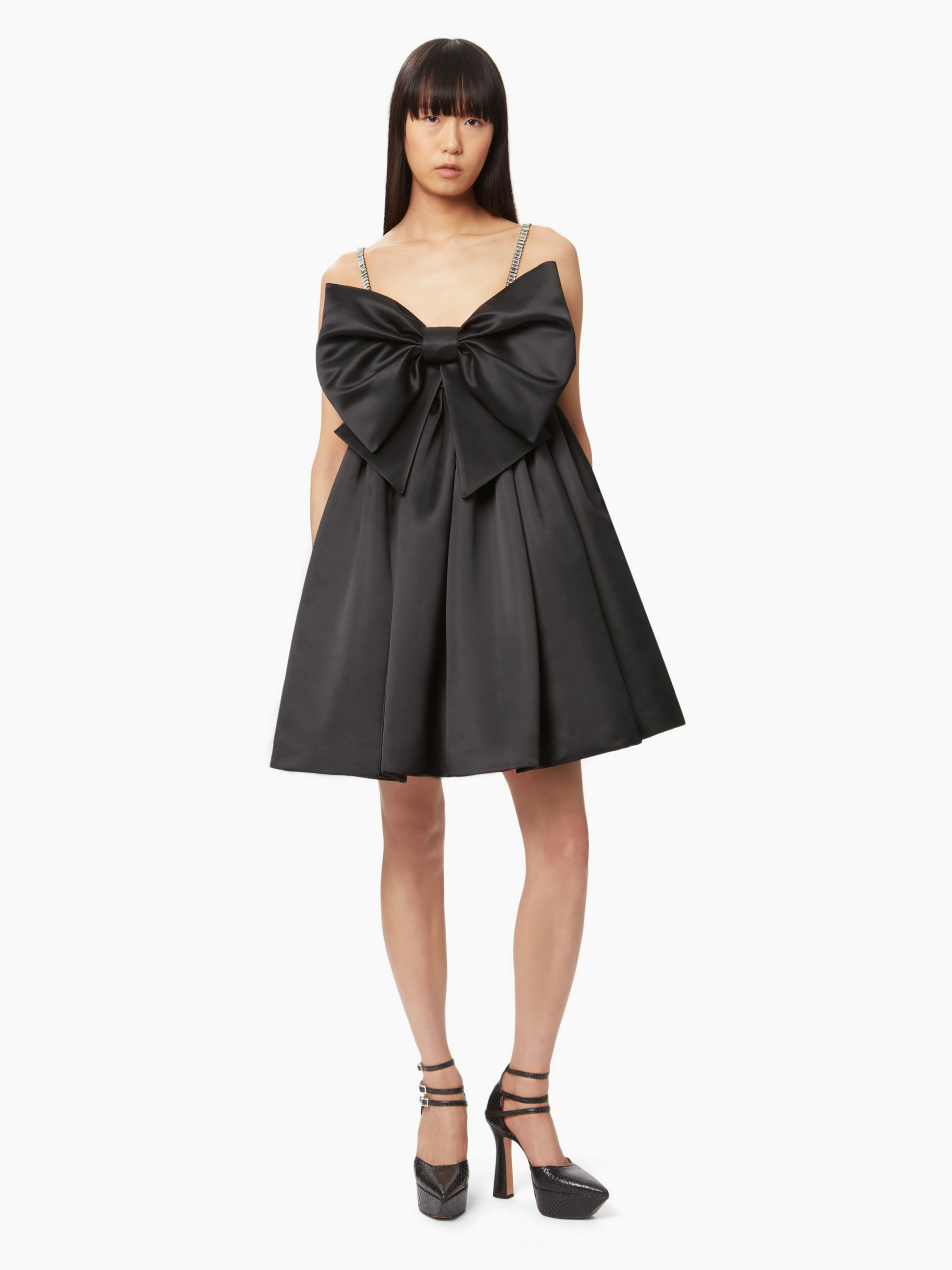 Bow front flared dress in black - Nina Ricci