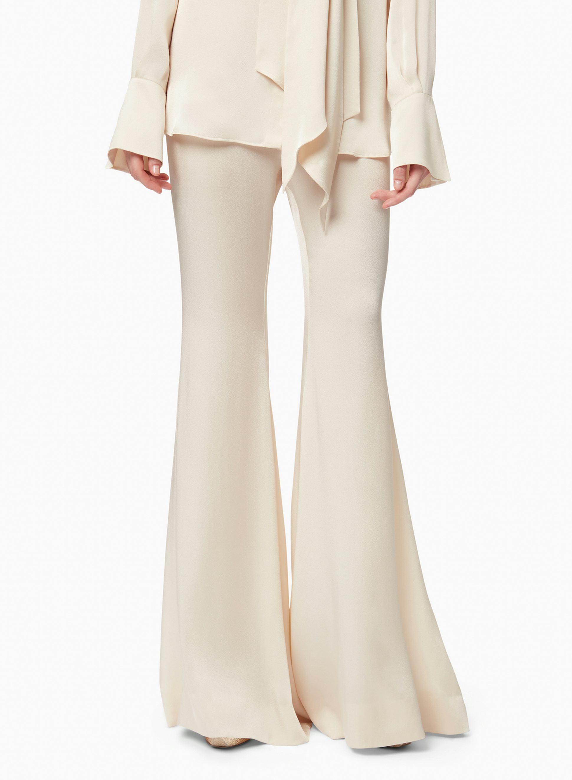Satin fluid flared pants champagne - Nina Ricci