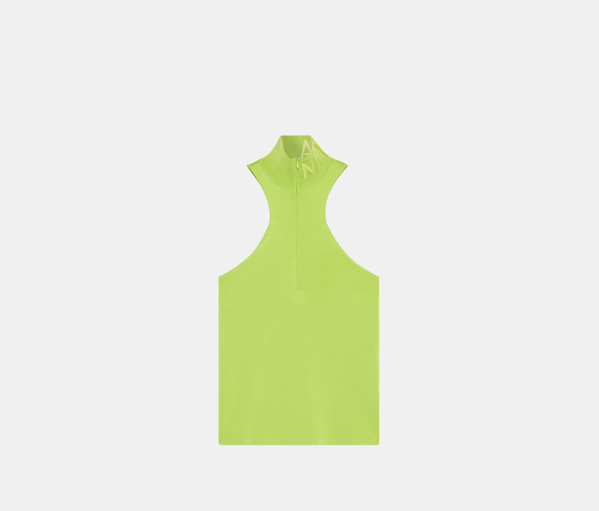 Camiseta Con Cremallera de Punto Milano Verde Limón - Nina Ricci