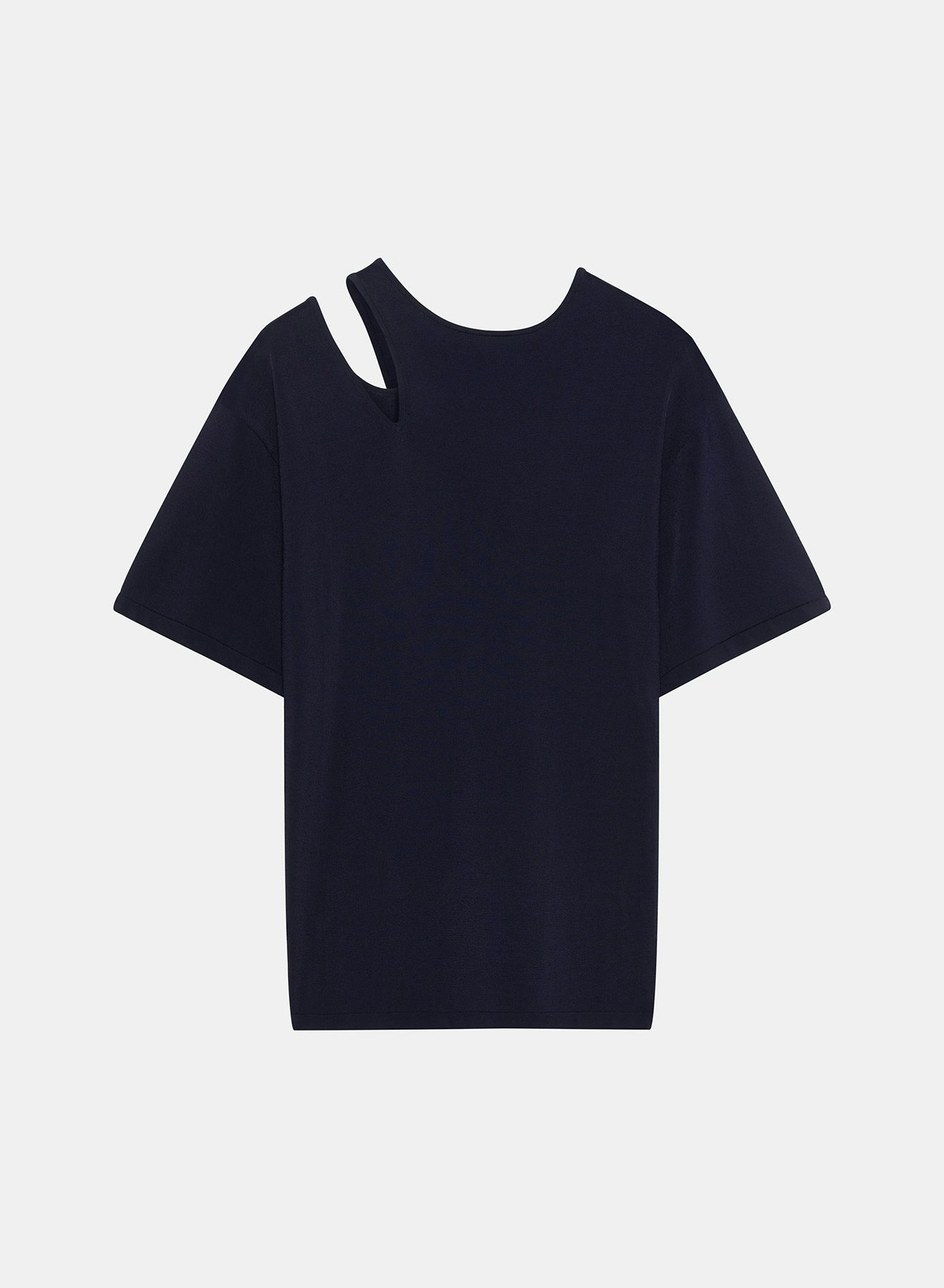 Camiseta de punto Milano azul marino con abertura en el hombro - Nina Ricci