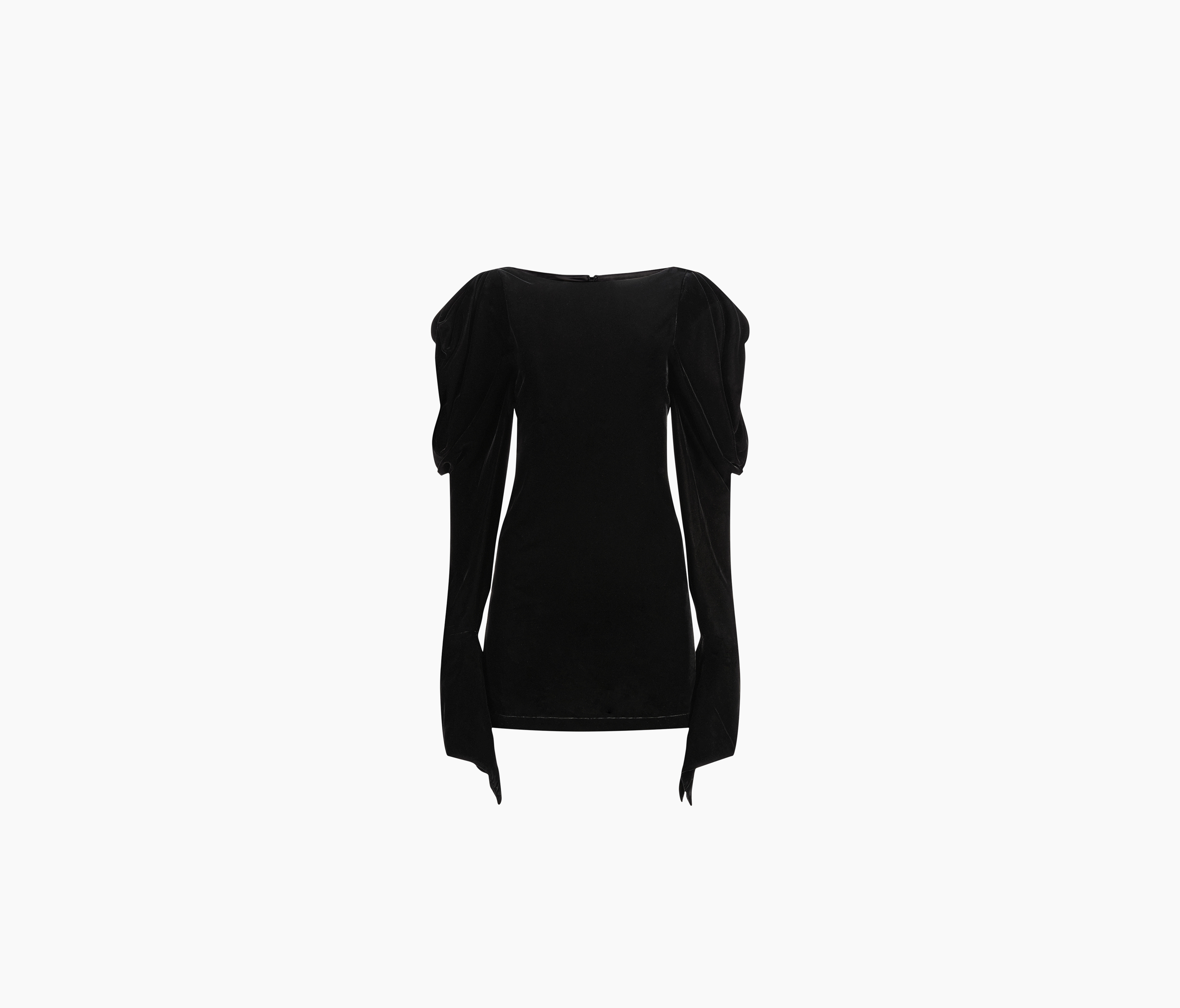Mini Velvet Dress With Puff Sleeves Black - Nina Ricci
