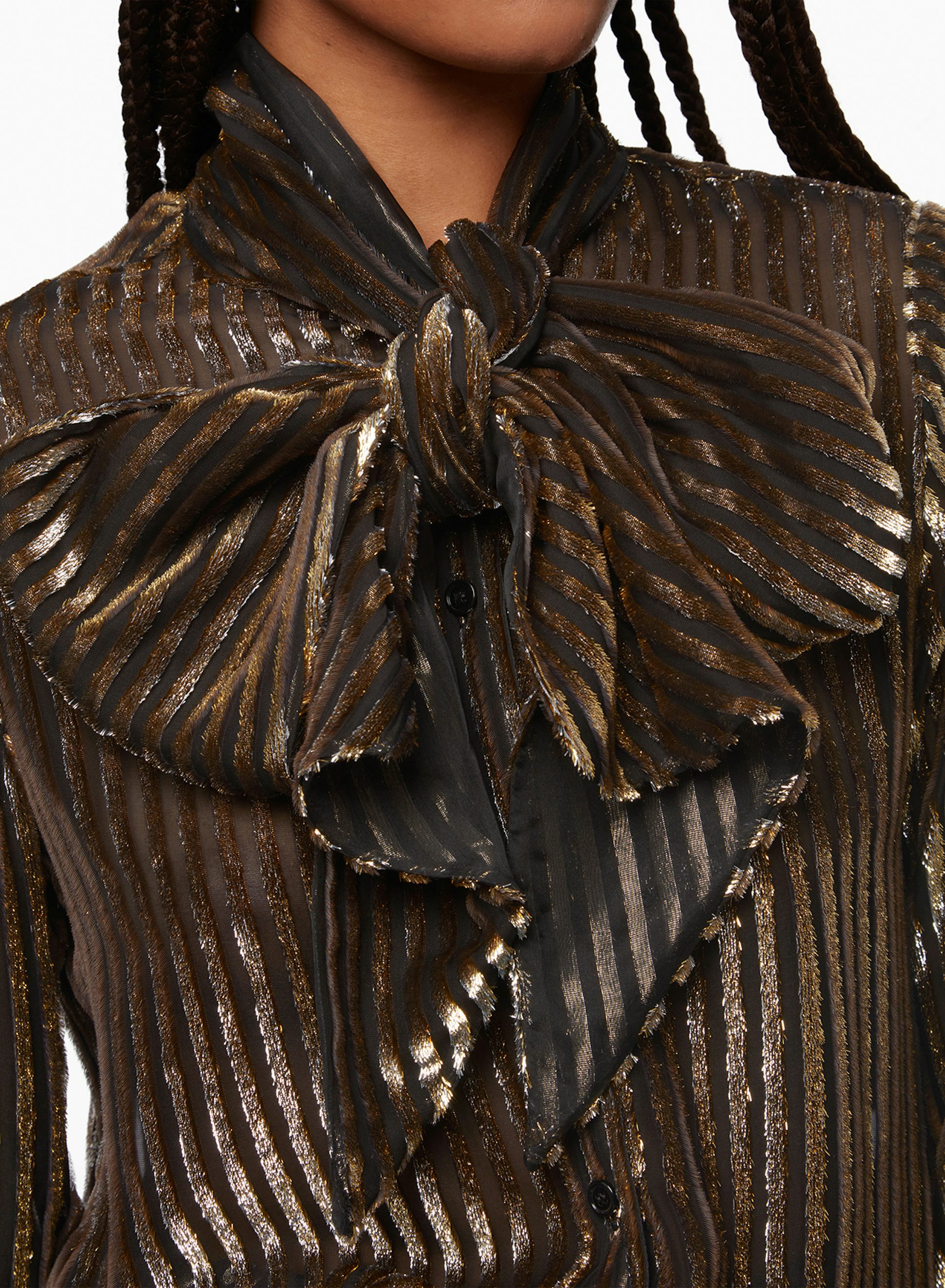 Tie-Neck Velvet Shirt Black - Nina Ricci
