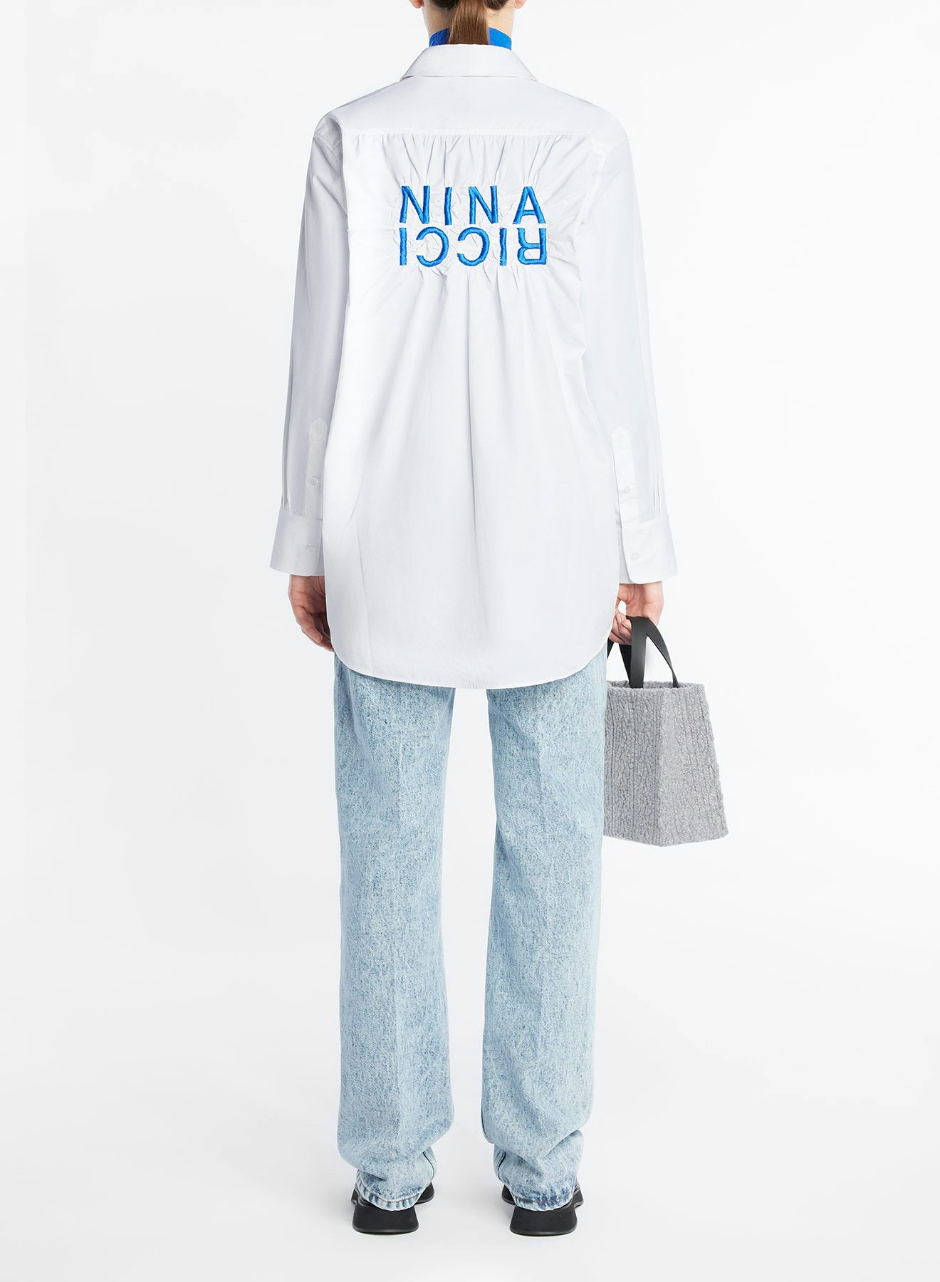 Poplin crinkle shirt klein blue - Nina Ricci