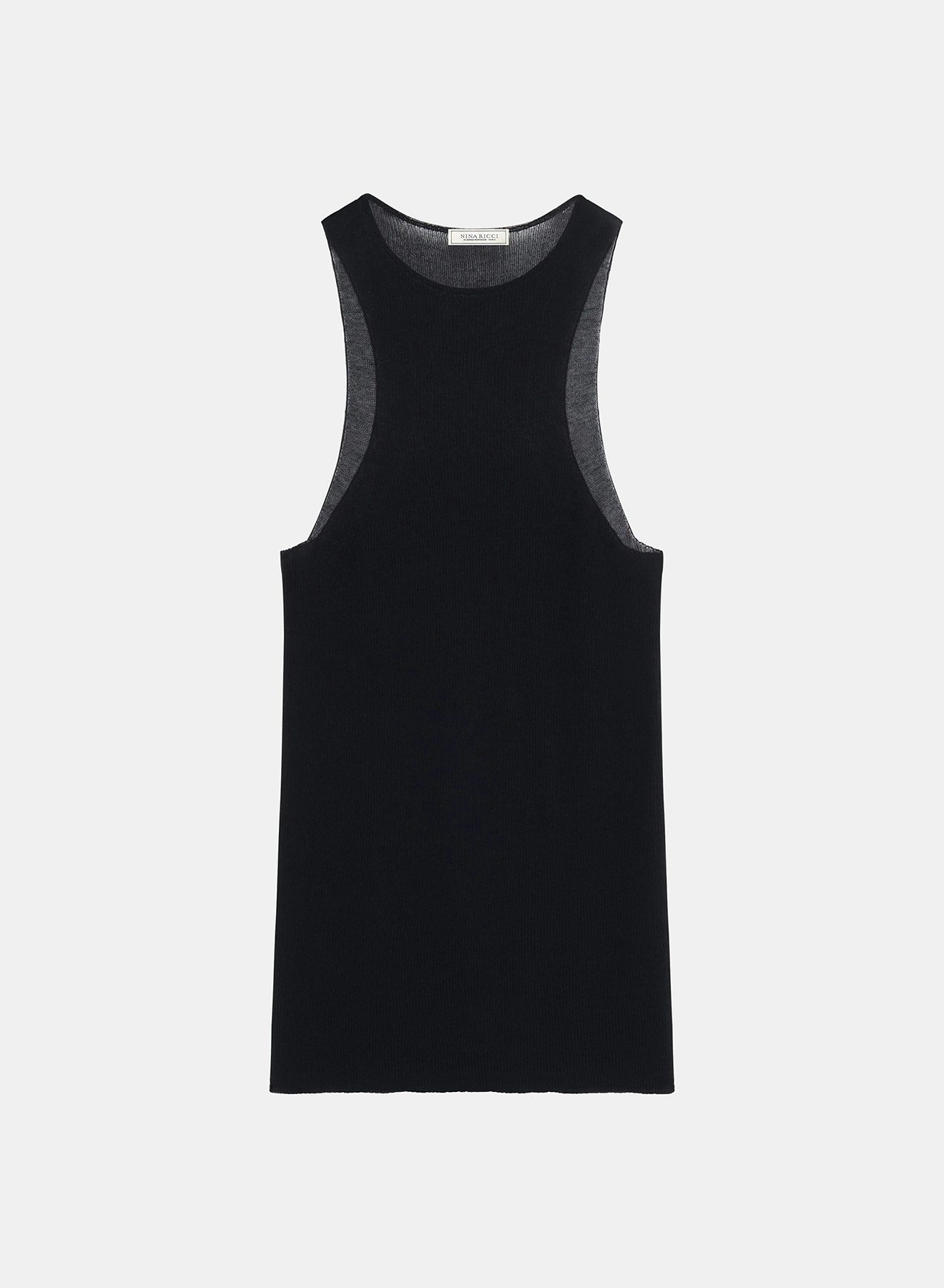Camiseta sin mangas de punto fino negro - Nina Ricci