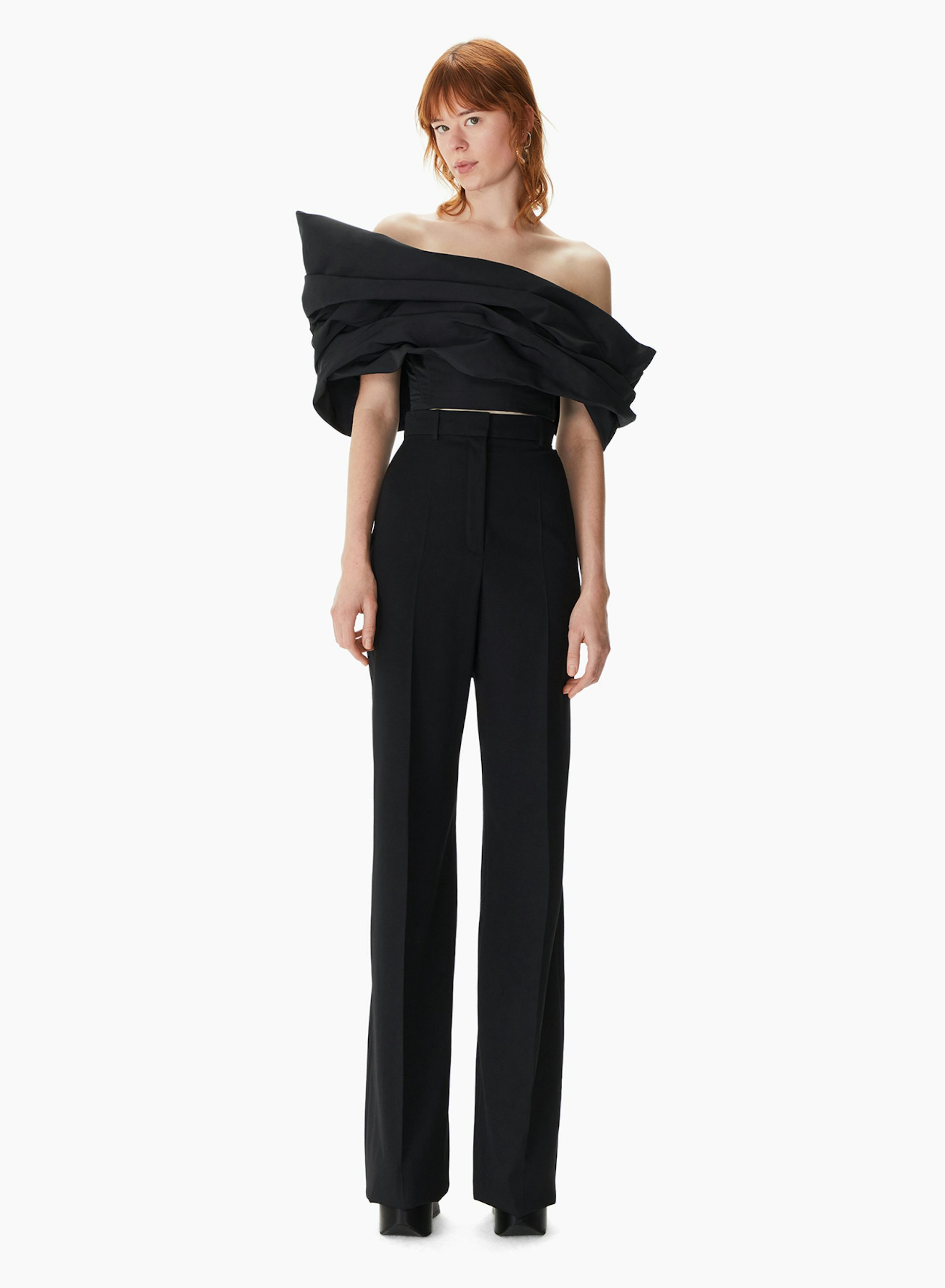 Top Asymétrique En Taffetas Noir - Nina Ricci