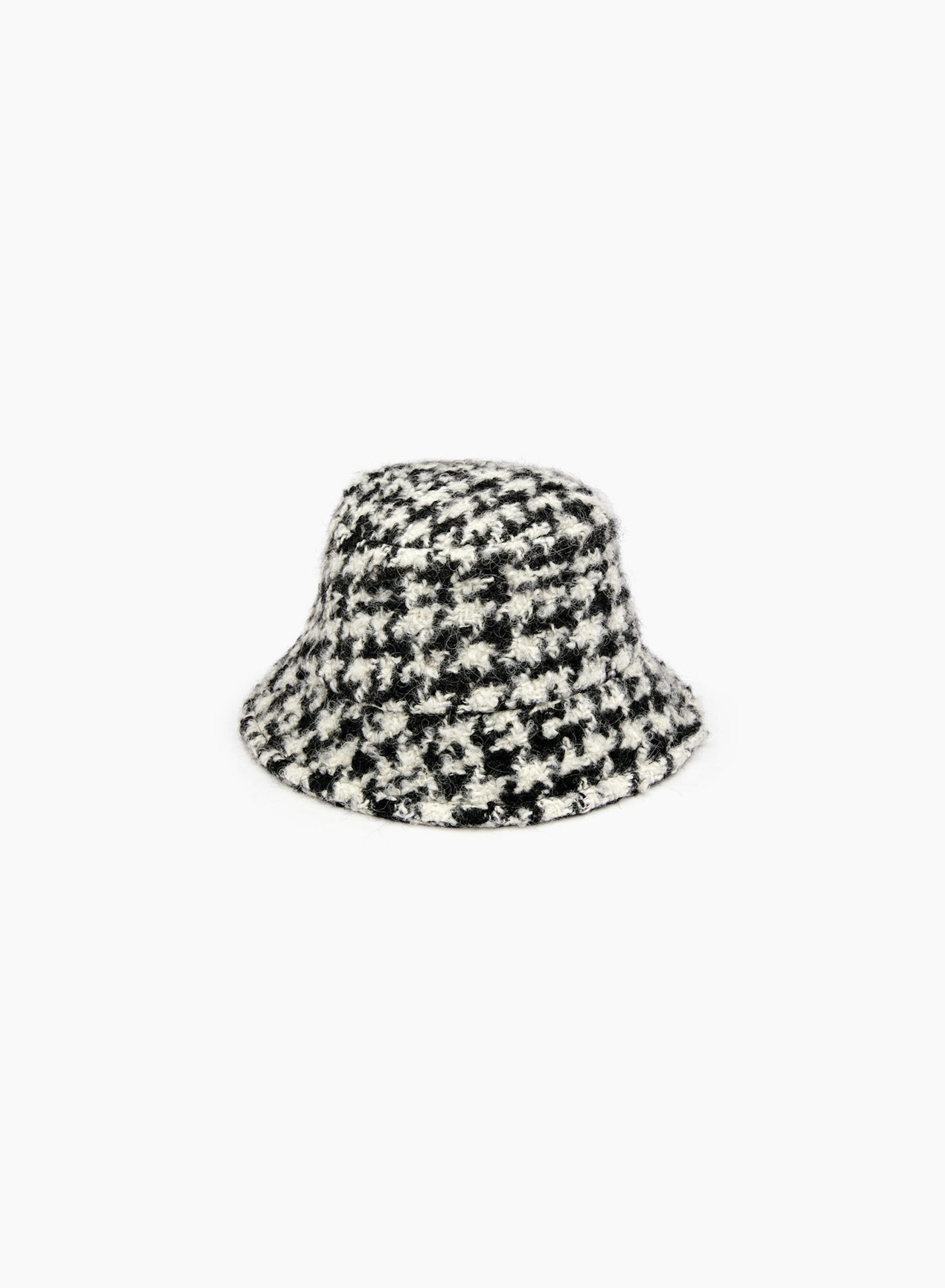 Sombrero Bucket Pata De Gallo Blanco Y Negro - Nina Ricci 