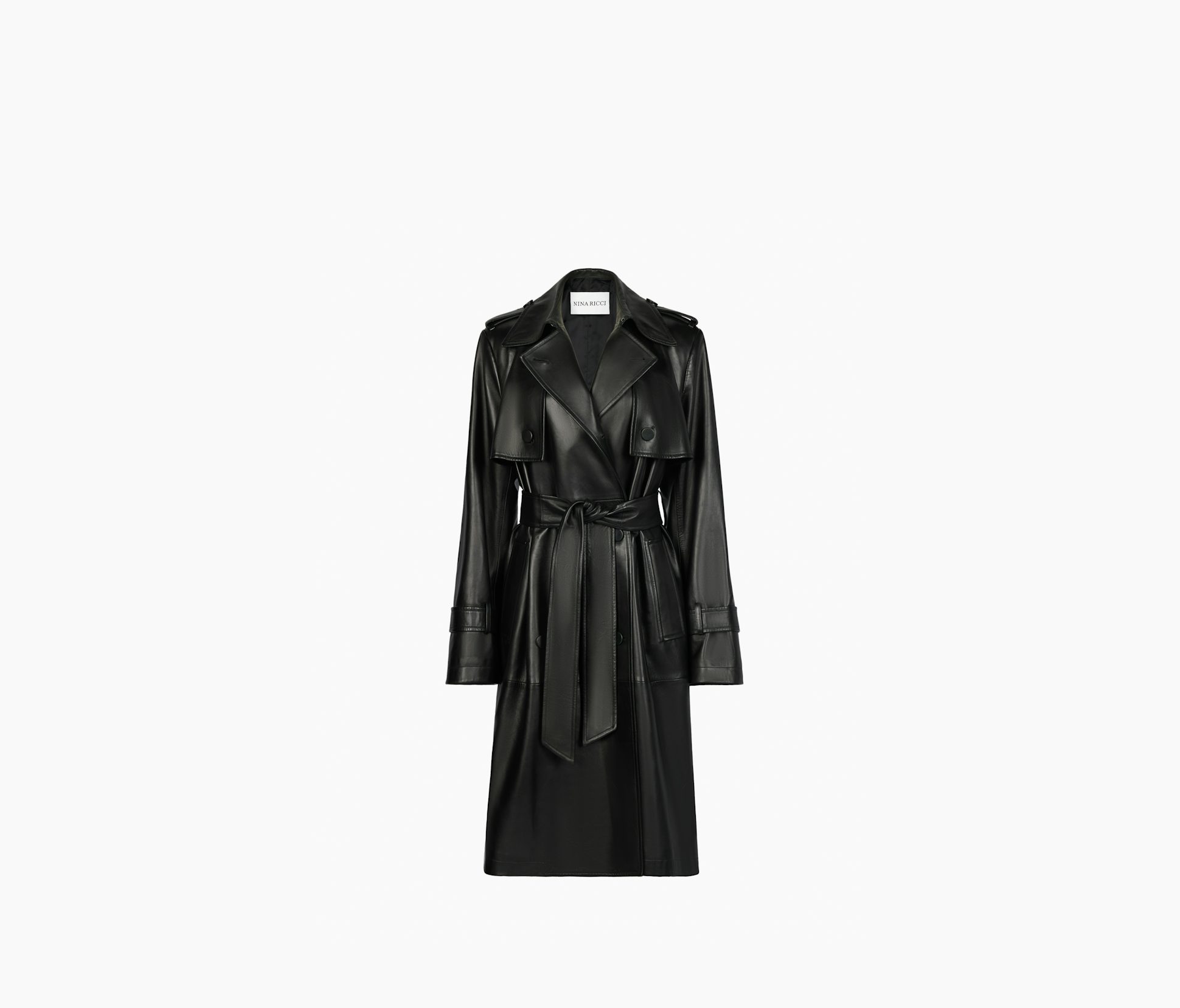 Mid-Long Leather Trench Coat 34