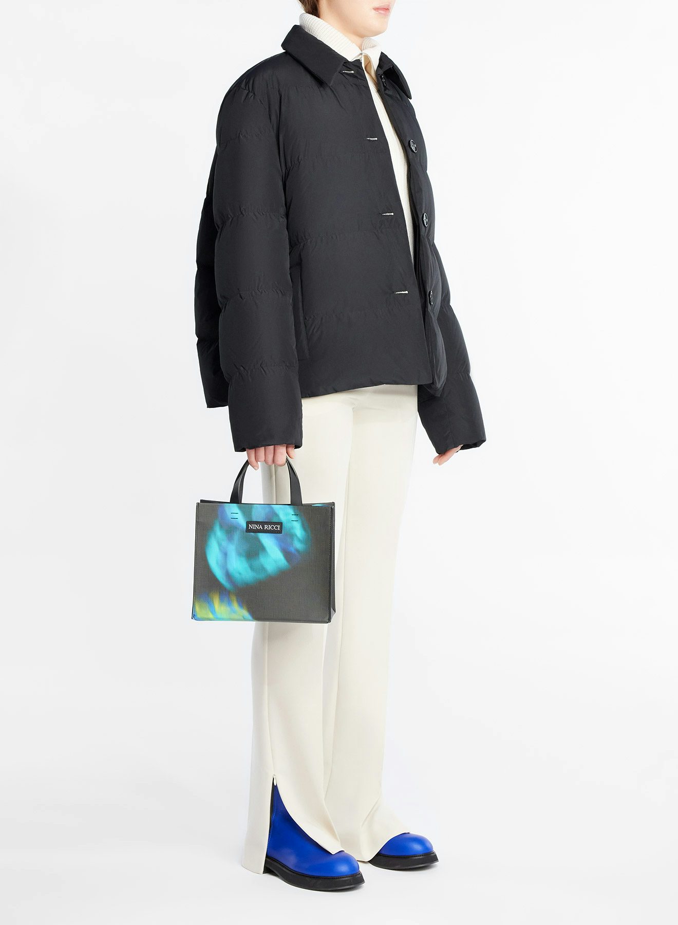 Small coated canvas tote bag blue - Nina Ricci