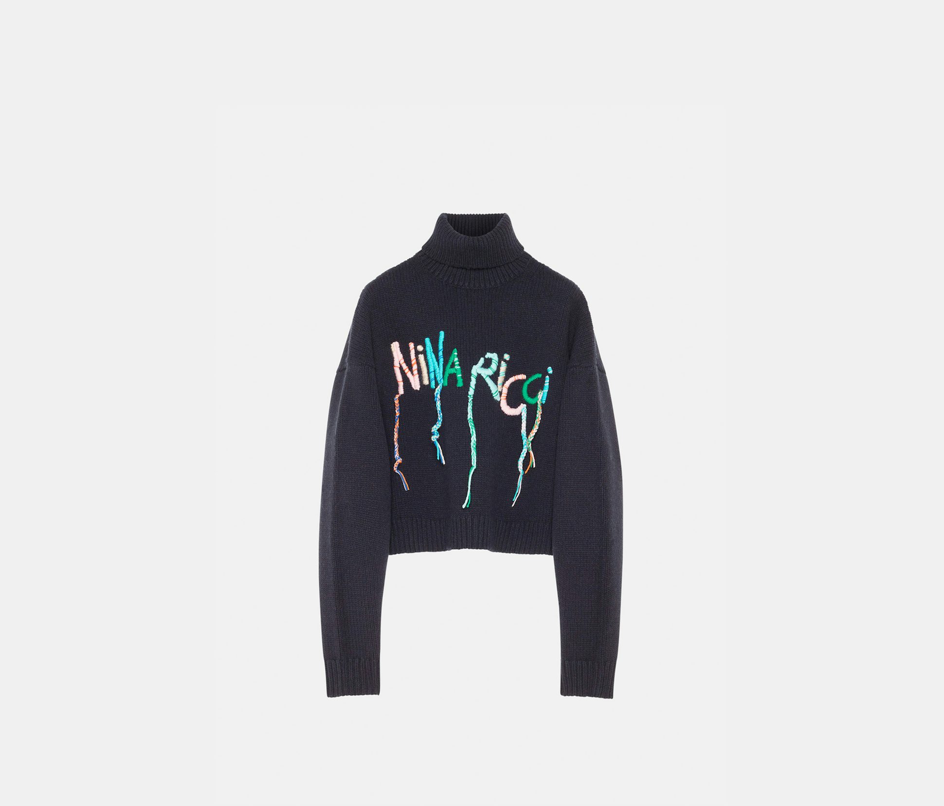 Merino wool boxy sweater dark navy - Nina Ricci