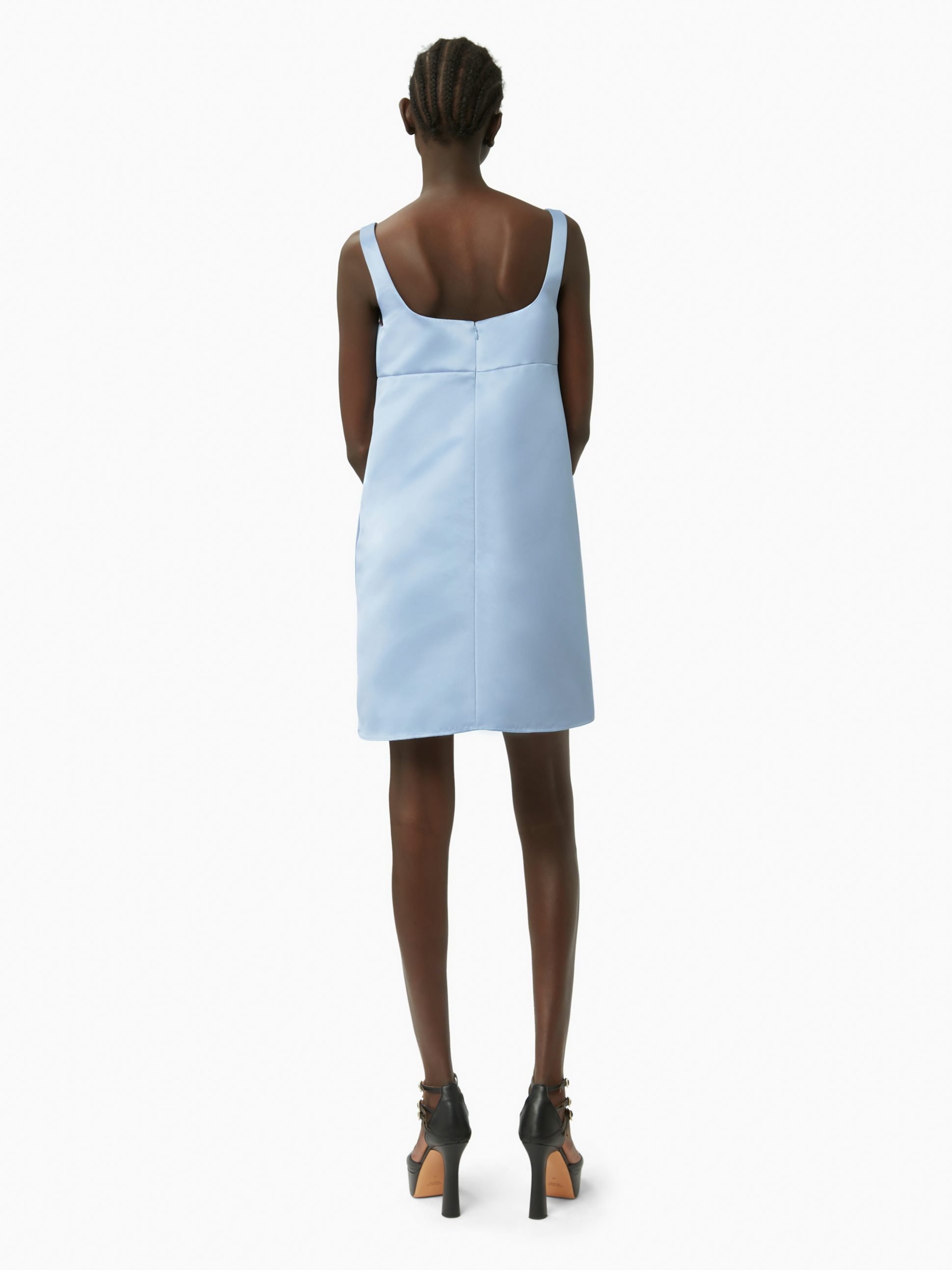 Satin mini a-line dress in blue - Nina Ricci