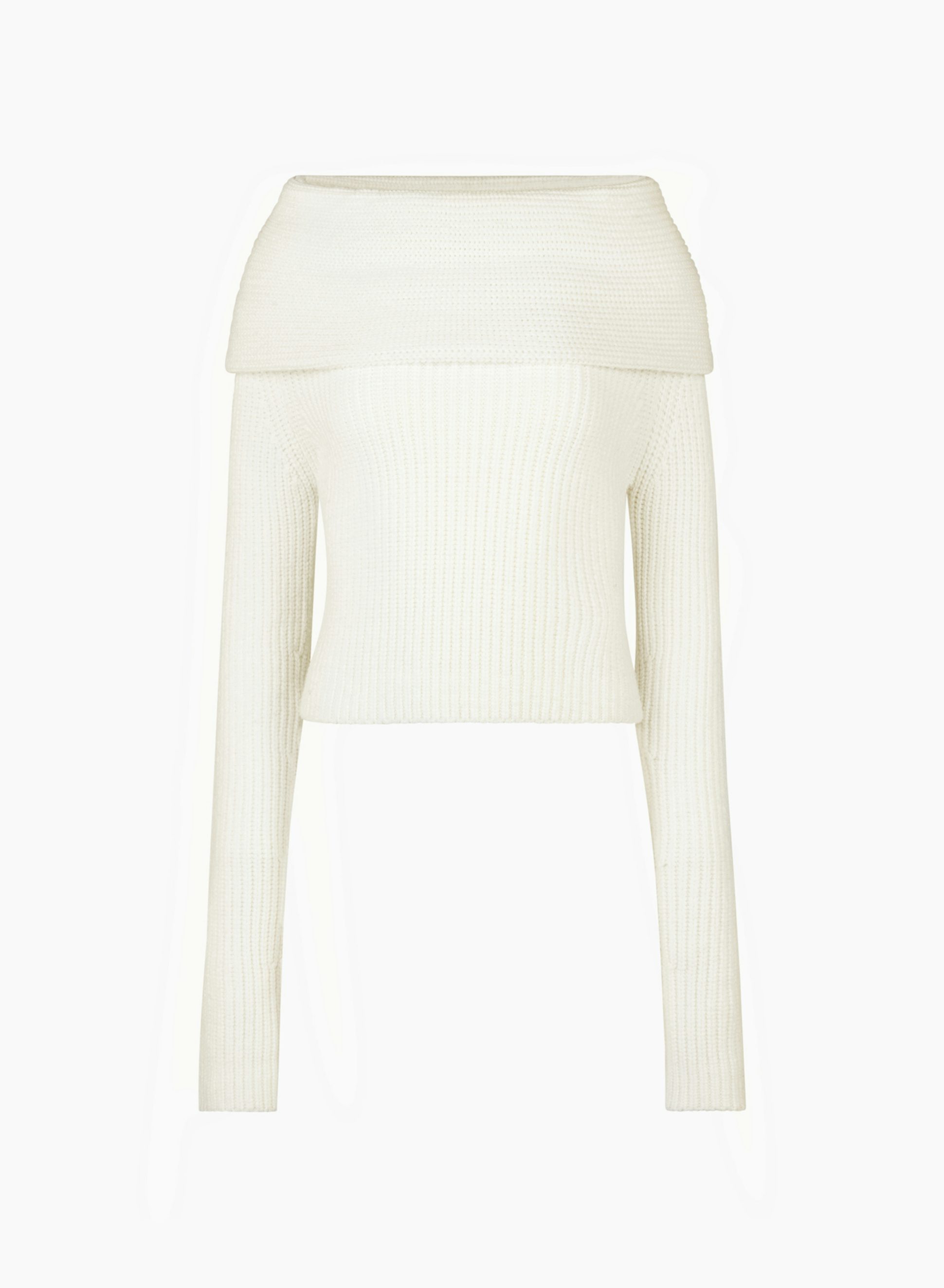 Off-The-Shoulder Ribbed Sweater Natural - Nina Ricci