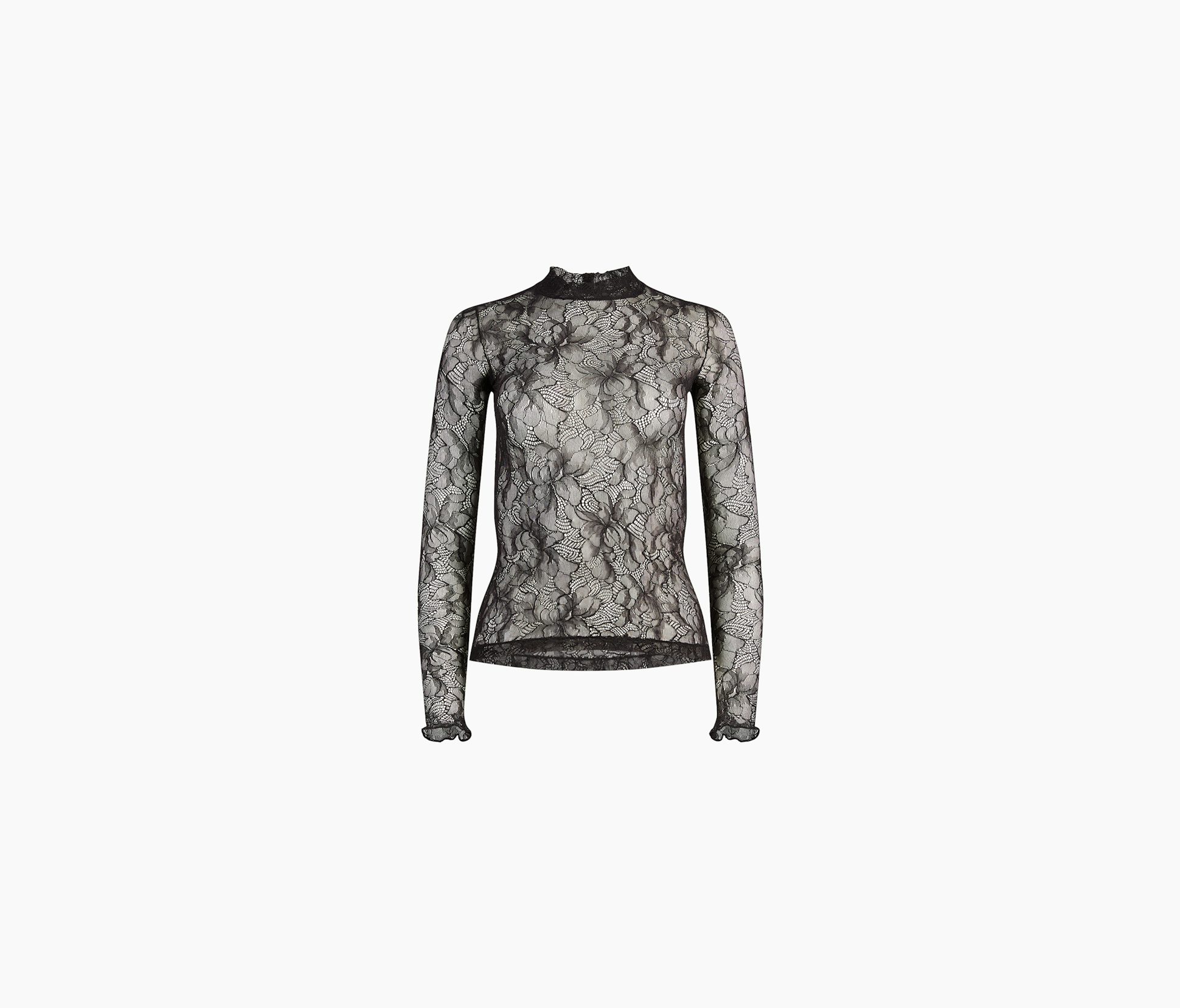 Lace Mock Neck Top XS