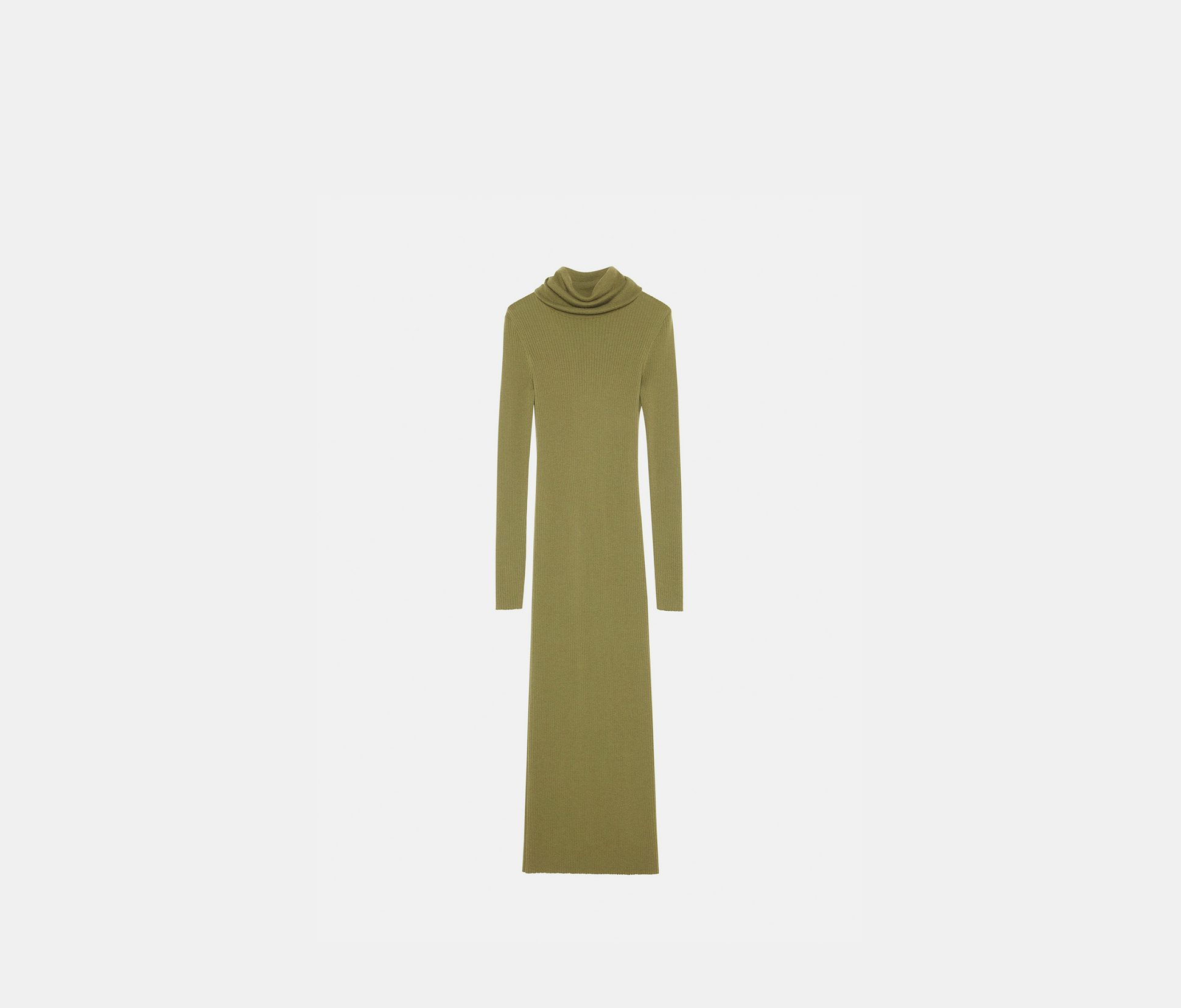 Wool and cashmere ribs dress khaki - Nina Ricci