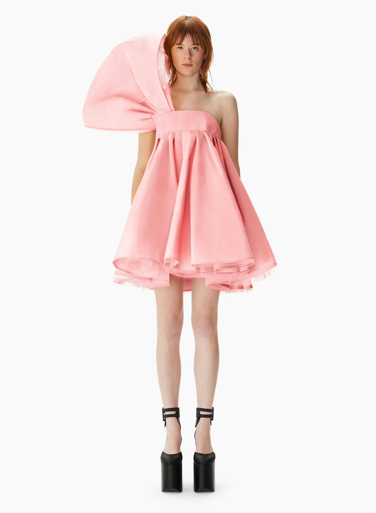 Asymmetric Bustier Short Dress Pink Powder - Nina Ricci