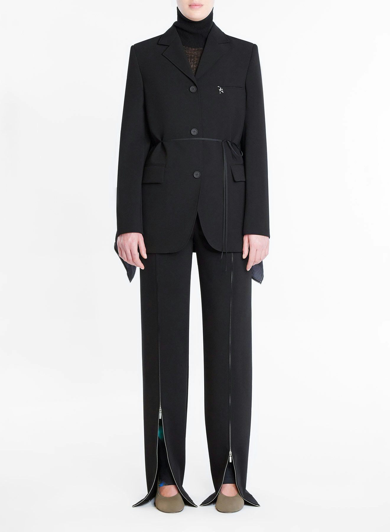 Recycled gabardine jacket with technical fabric black - Nina Ricci