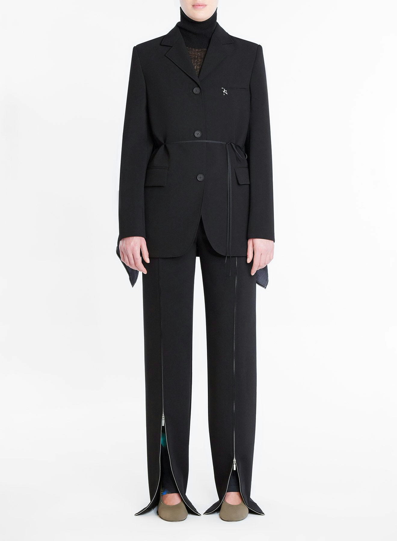 Veste en gabardine recyclée avec tissu technique noire - Nina Ricci