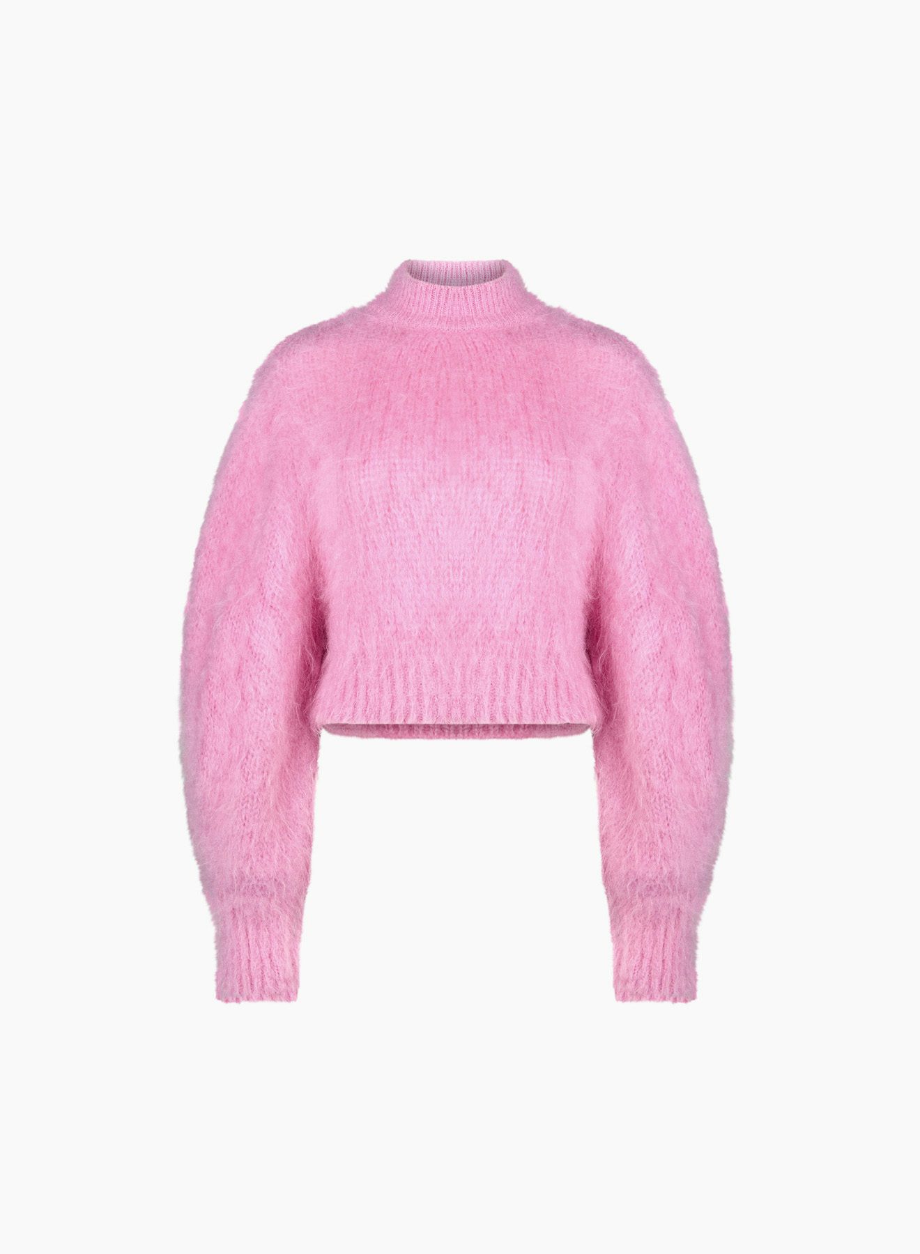 Mock-Neck Puff Sleeves Sweater Pink - Nina Ricci 