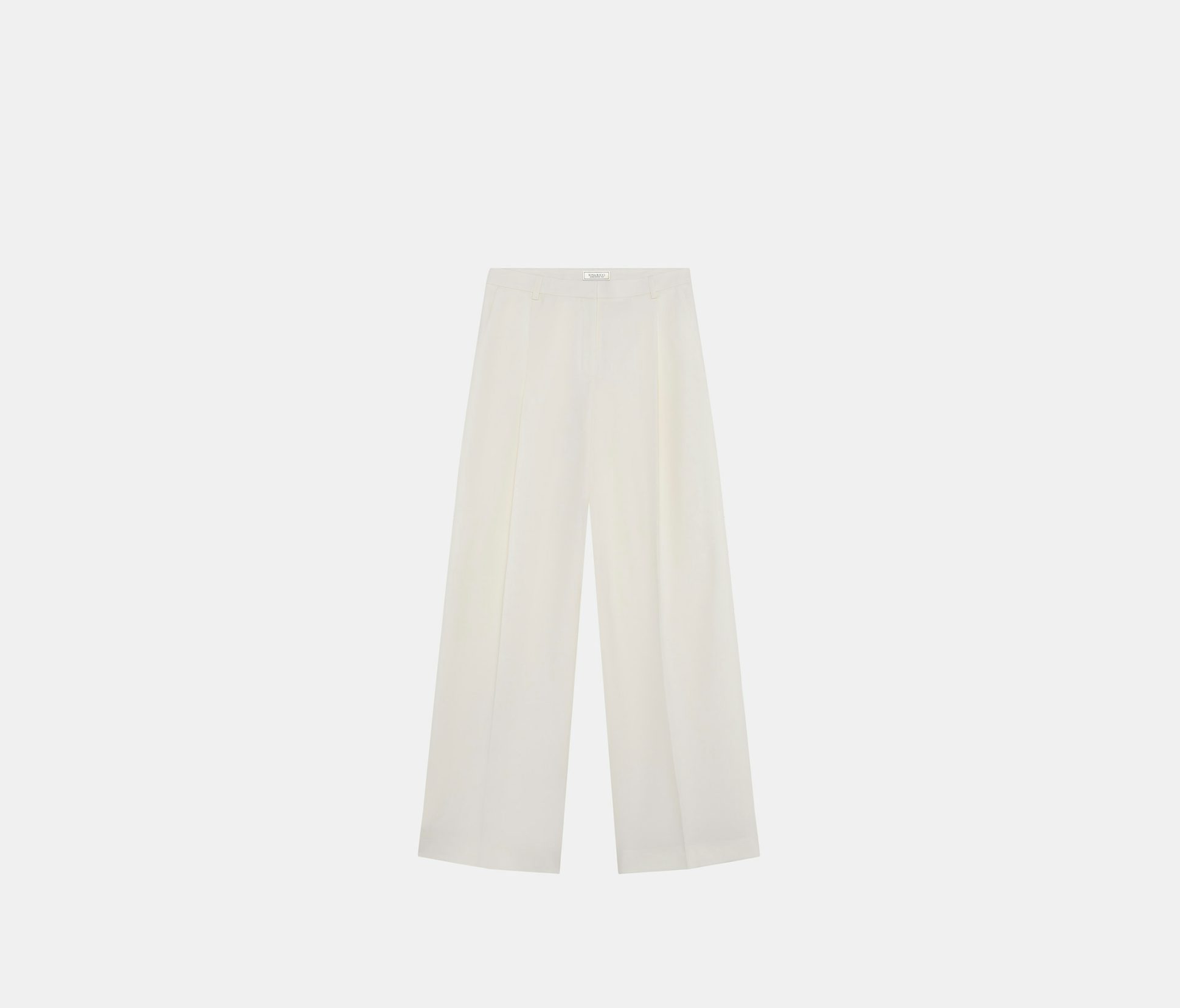 Pantalón amplio con pinzas de gabardina de lana fina