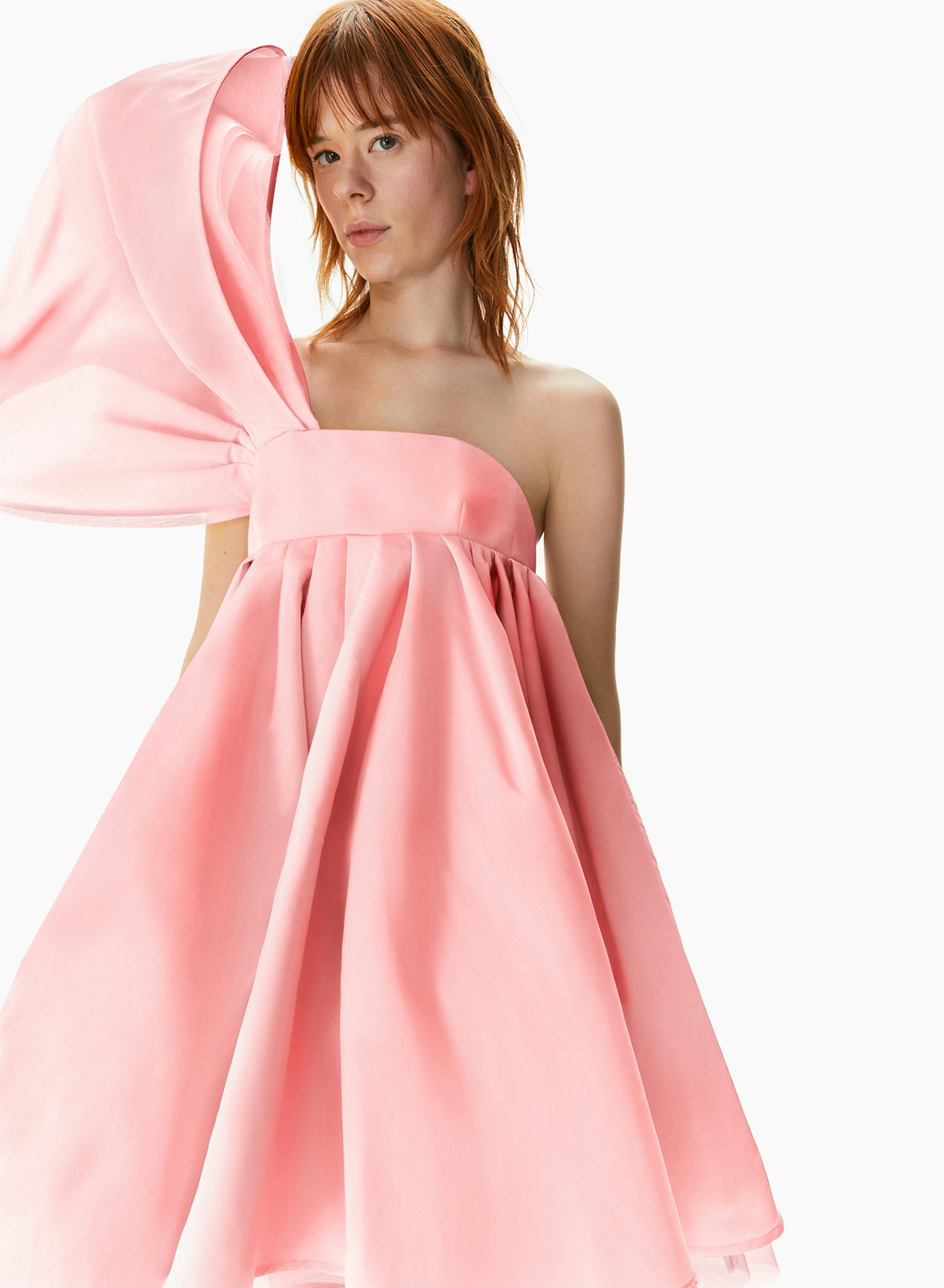 Vestido Bustier Asimétrico Corto Rosa - Nina Ricci