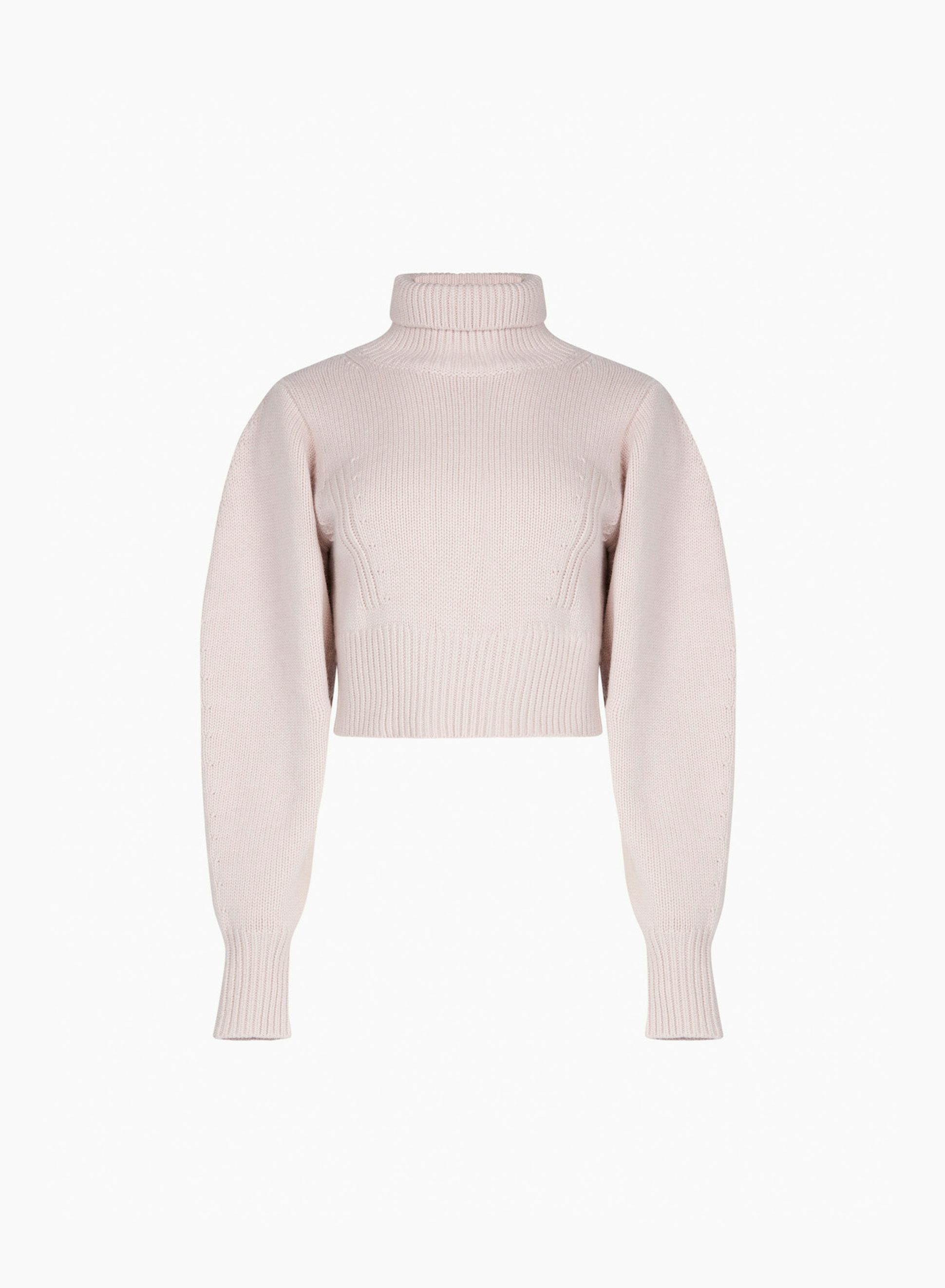 Suéter con Cuello Vuelto y Mangas Abullonadas Rosa Palo - Nina Ricci 