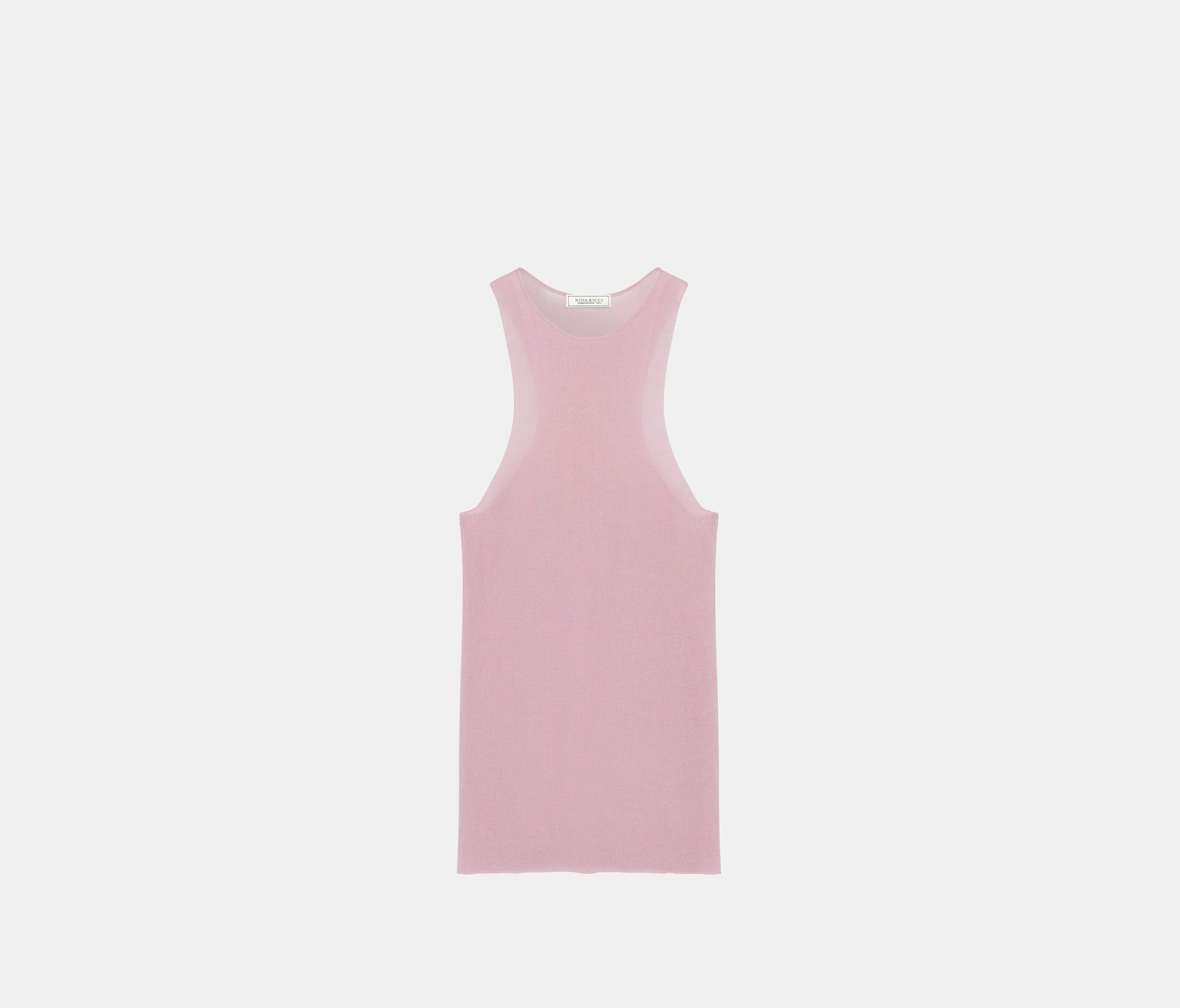 Camiseta sin mangas de punto fino rosa - Nina Ricci