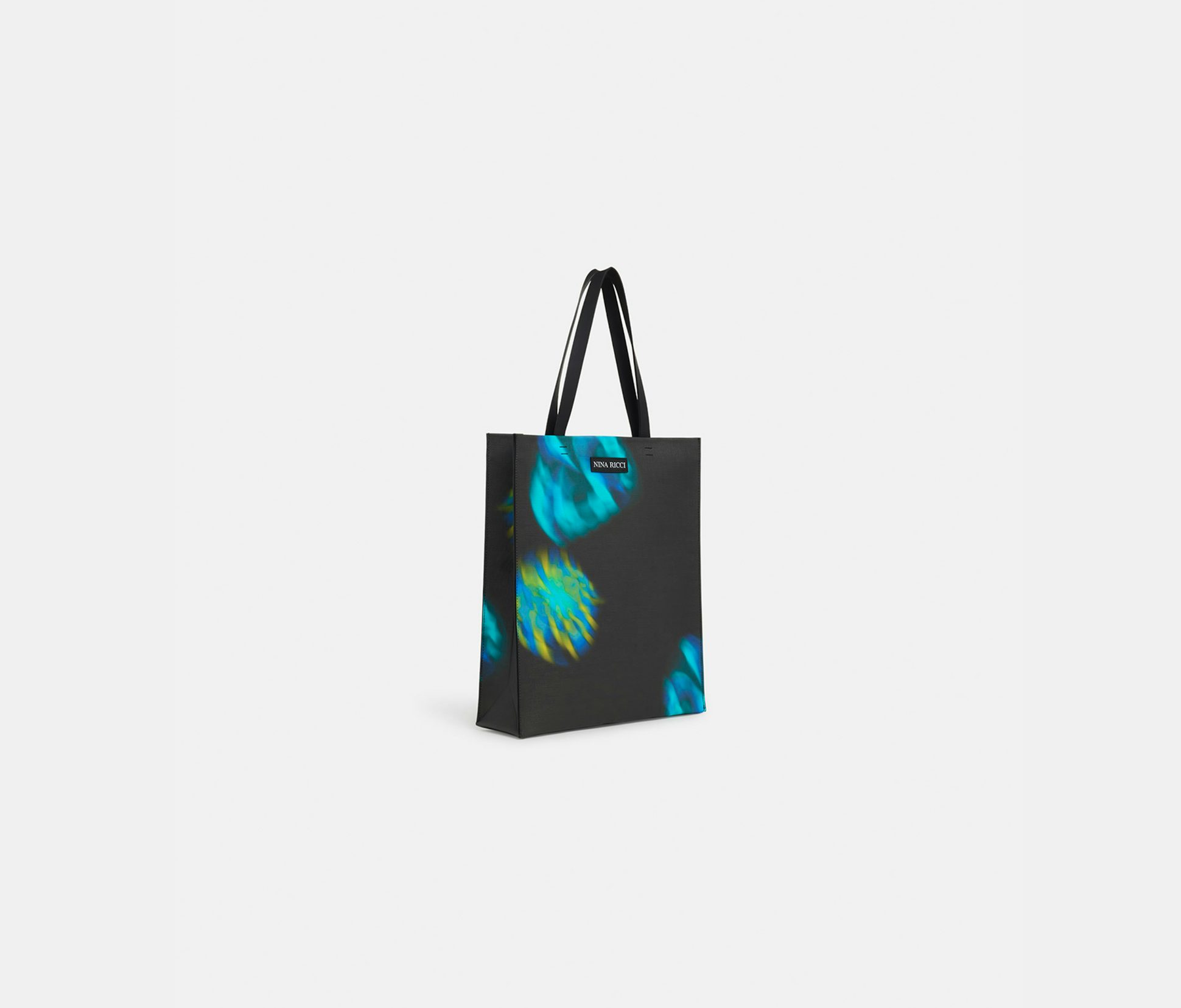 Big coated canvas tote bag Blue Lime Parachute - Nina Ricci