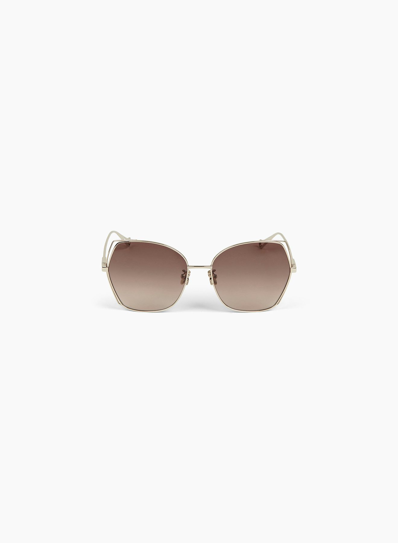 Geometric Sunglasses in Metal Shiny Light Gold - Nina Ricci 
