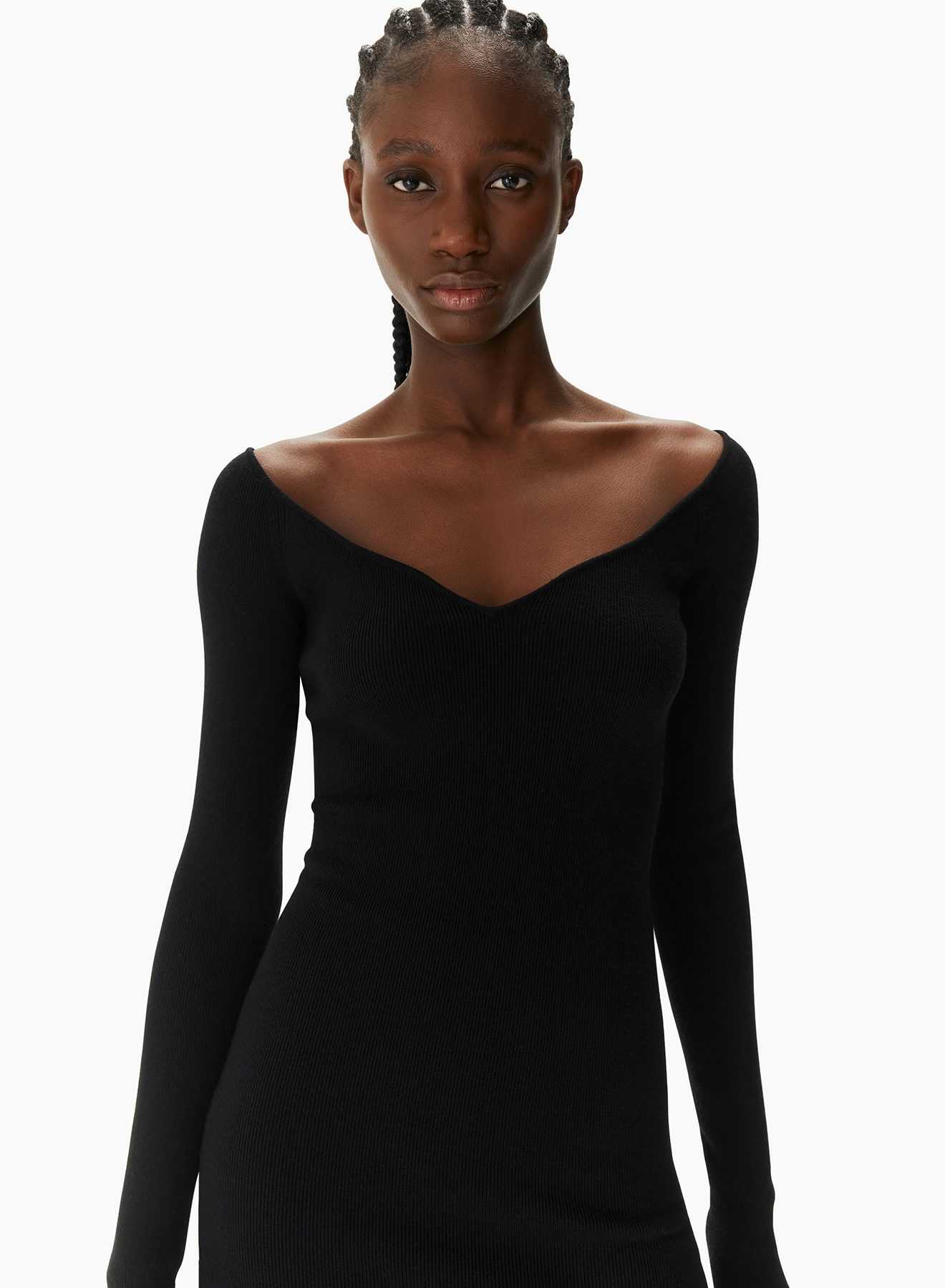Ribbed Knit And Tulle Mini Dress Black - Nina Ricci