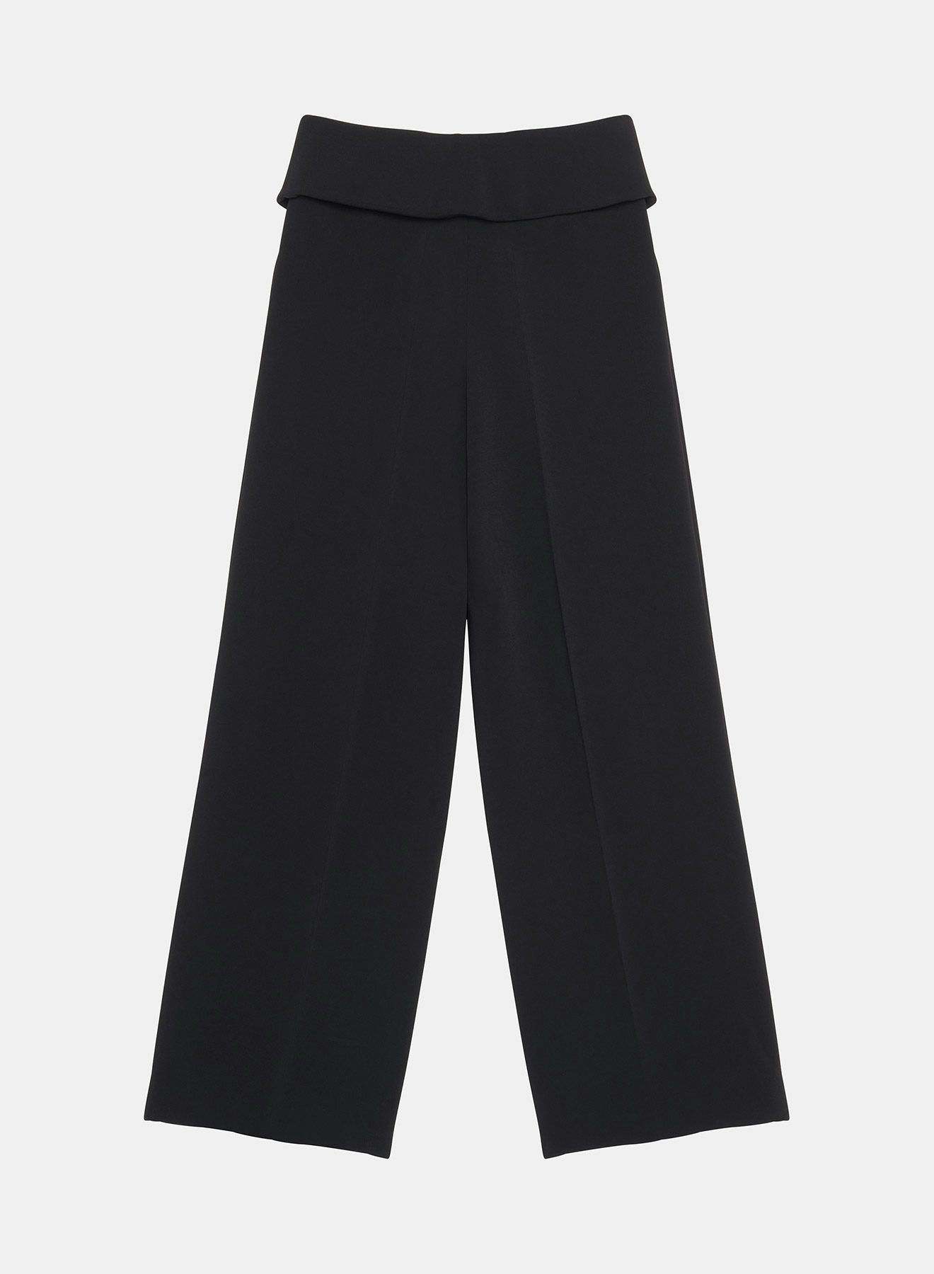 Wide trousers with turn-up on the hips in black gabardine - Nina Ricci