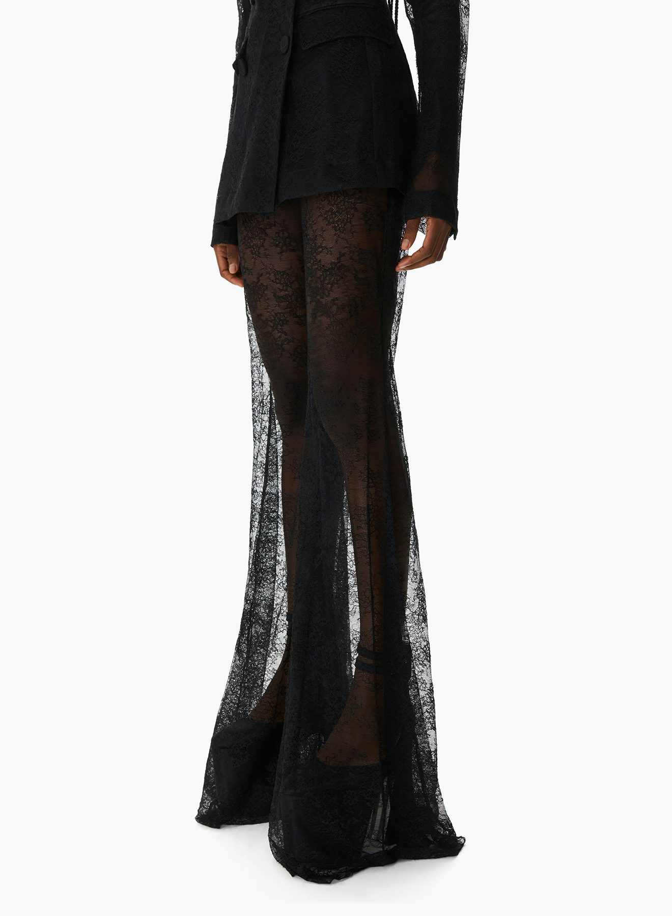 Lace Big Flare Pants Black - Nina Ricci 