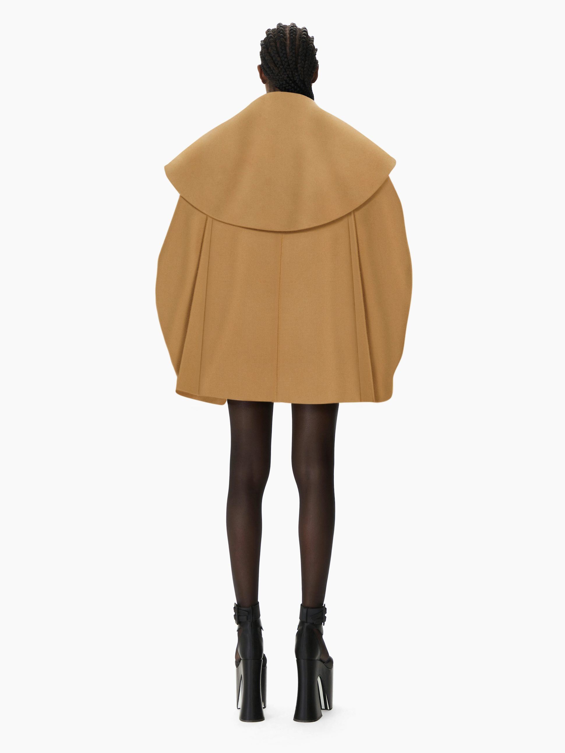 Abrigo cocoon de jacquard de lana Camello - Nina Ricci