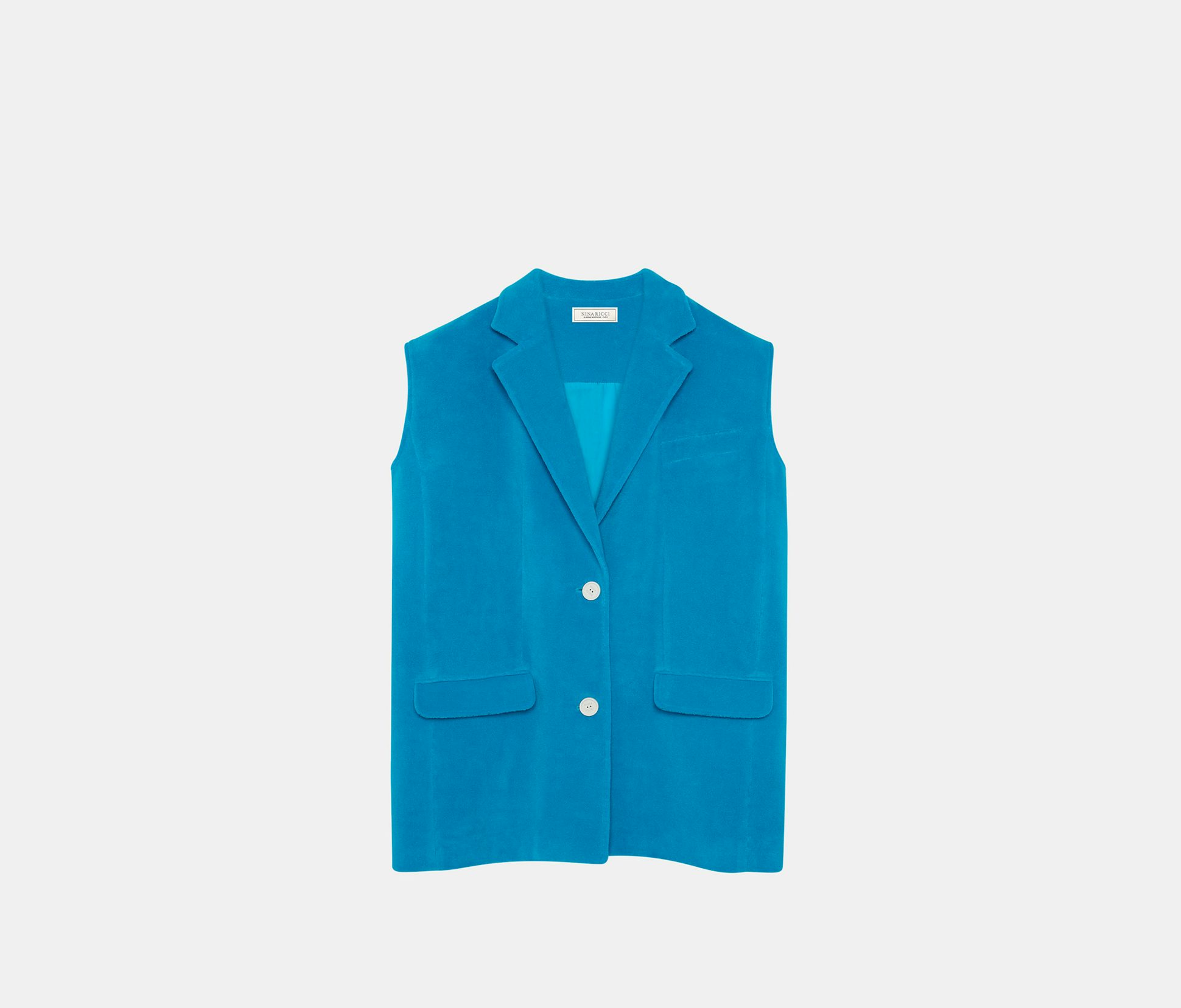 Chaqueta sin mangas de tejido de rizo