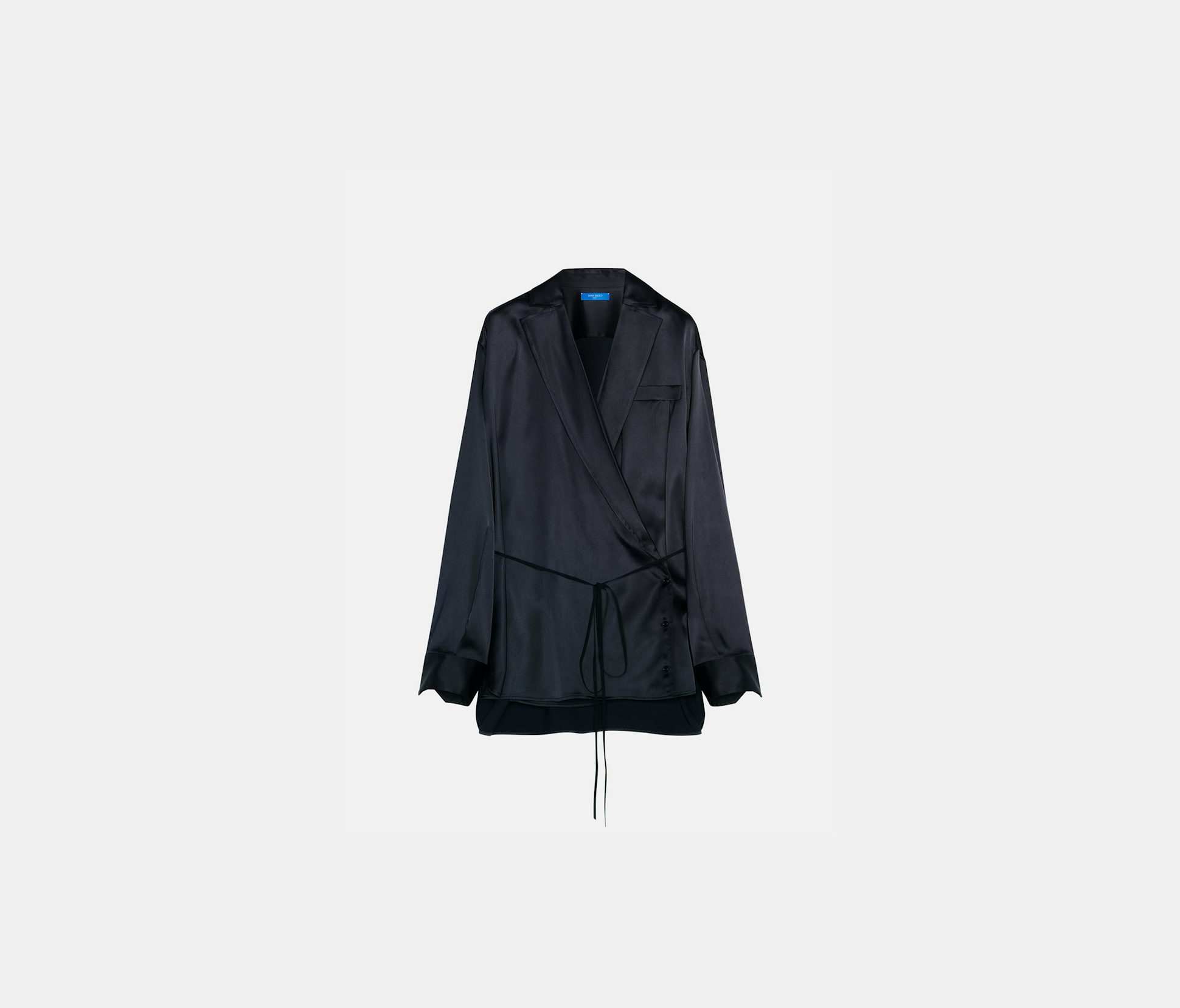 Chemise cache-cœur en satin